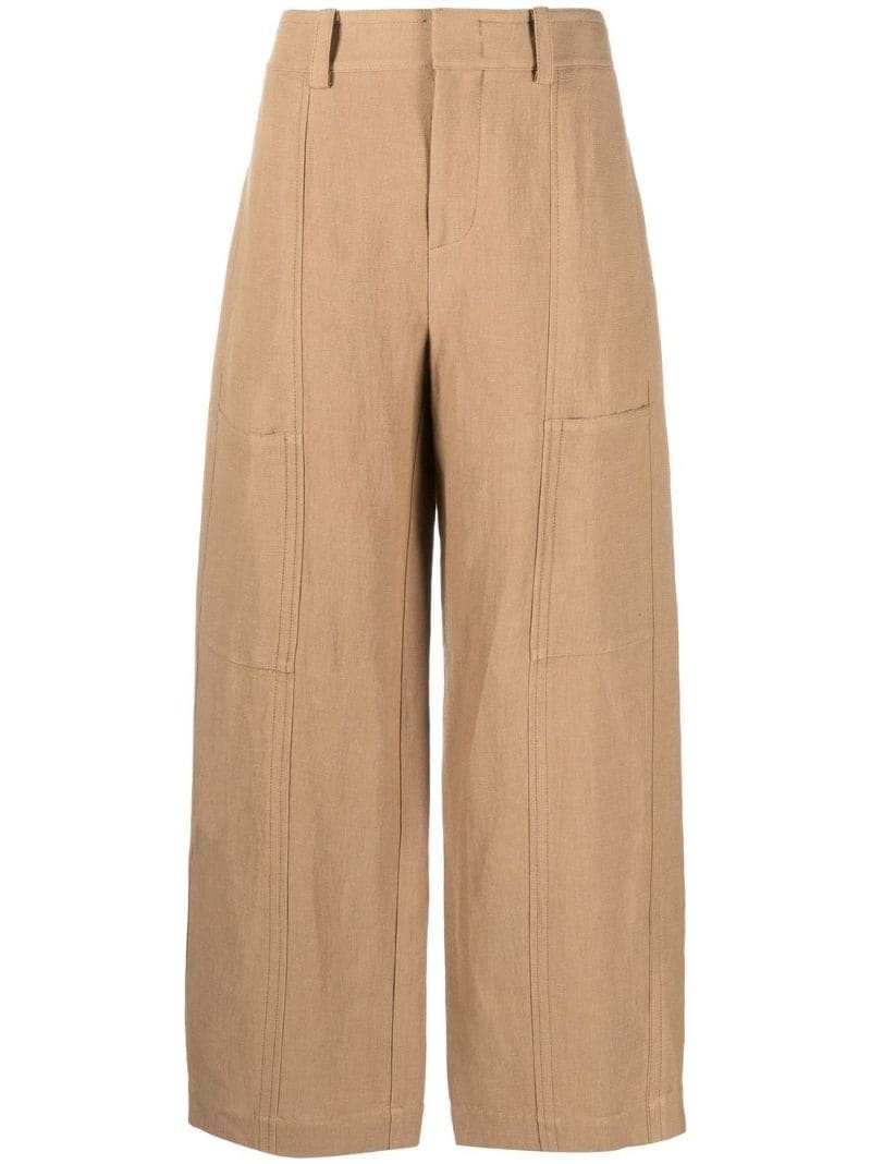 one tone-patch wide-leg trousers - 1