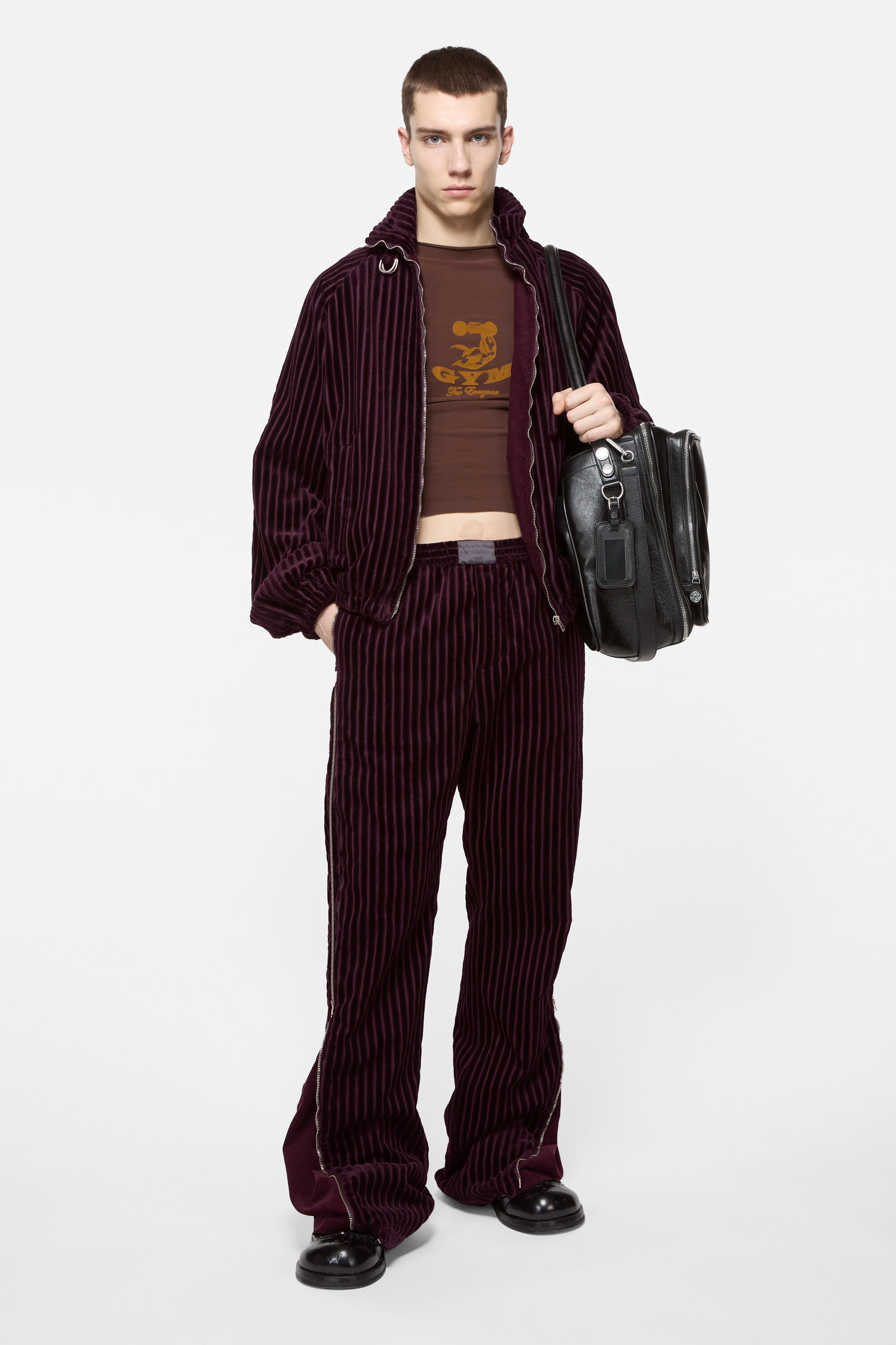 Corduroy trousers - Burgundy - 2