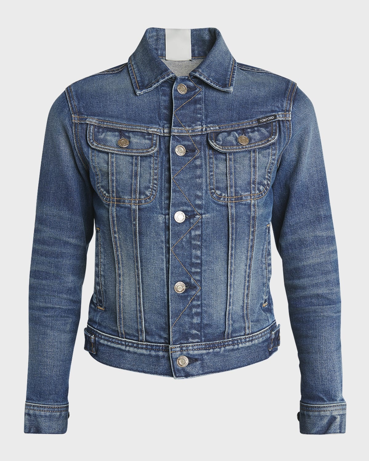 Comfort Stone Washed Denim Crop Jacket - 1