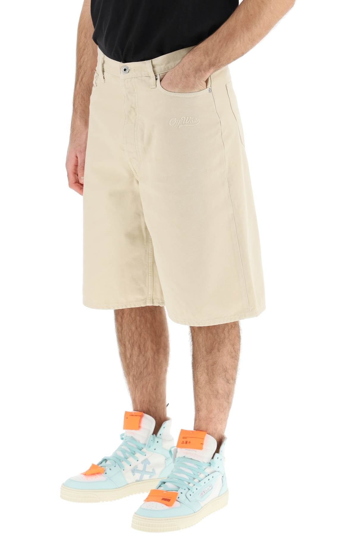 Off-White Cotton Utility Bermuda Shorts Men - 4