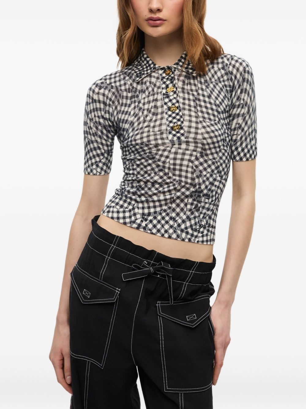 patterned-jacquard top - 3