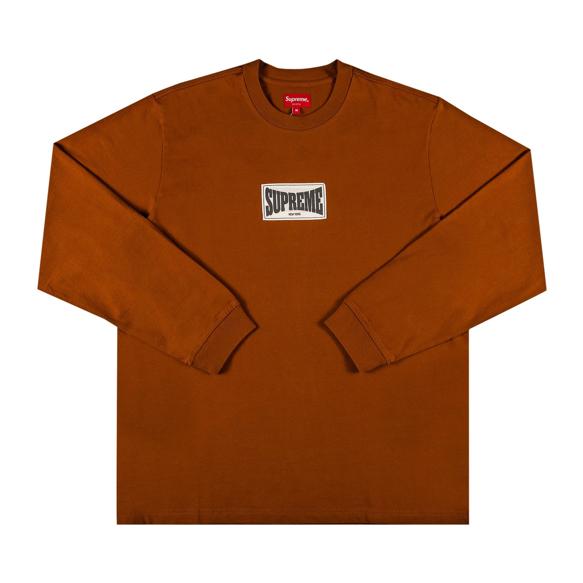 Supreme Woven Label Long-Sleeve Top 'Rust' - 1