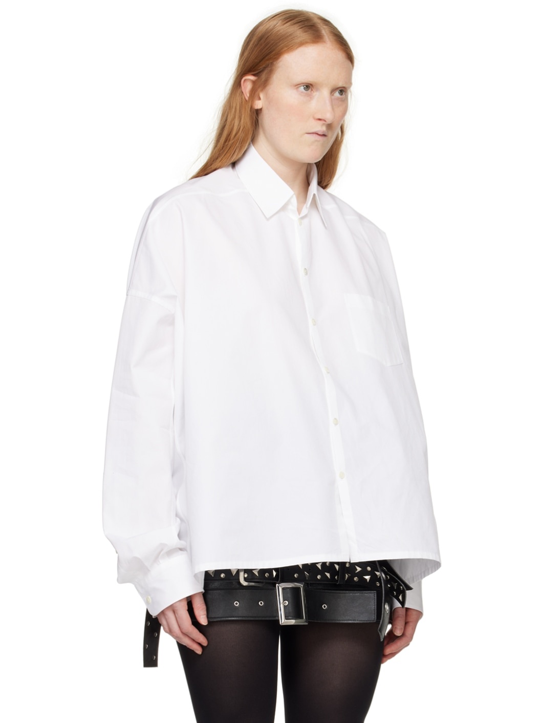 White Oversized Shirt - 4