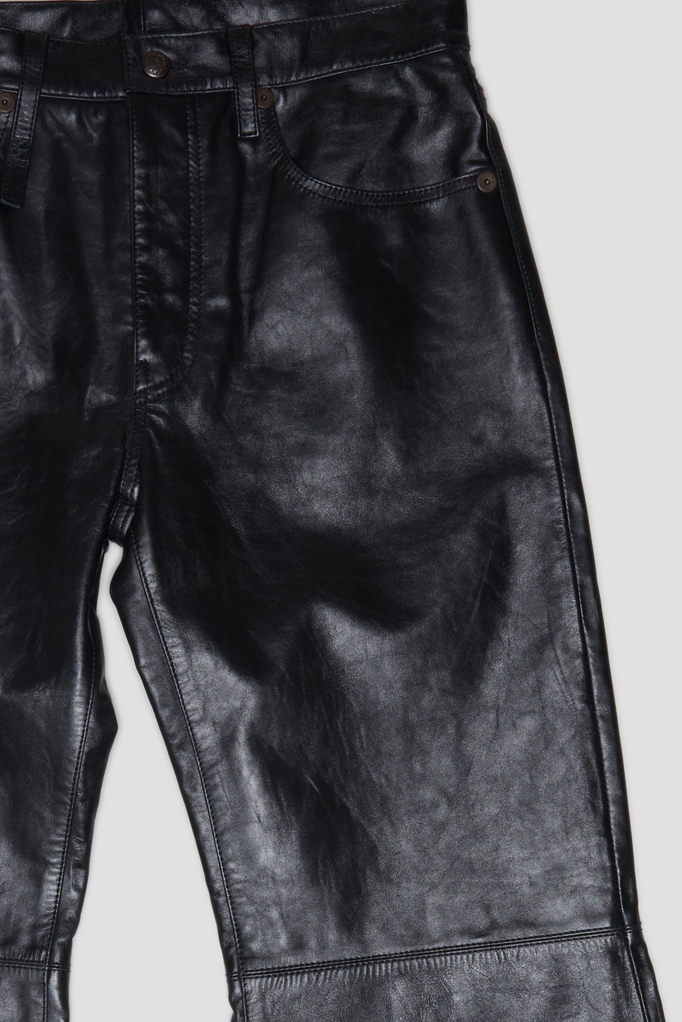 JANET LEATHER PANT - SHINY BLACK - 8
