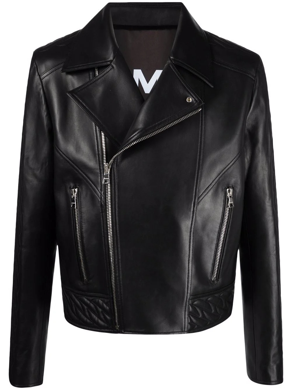 double-breasted biker jacket - 1