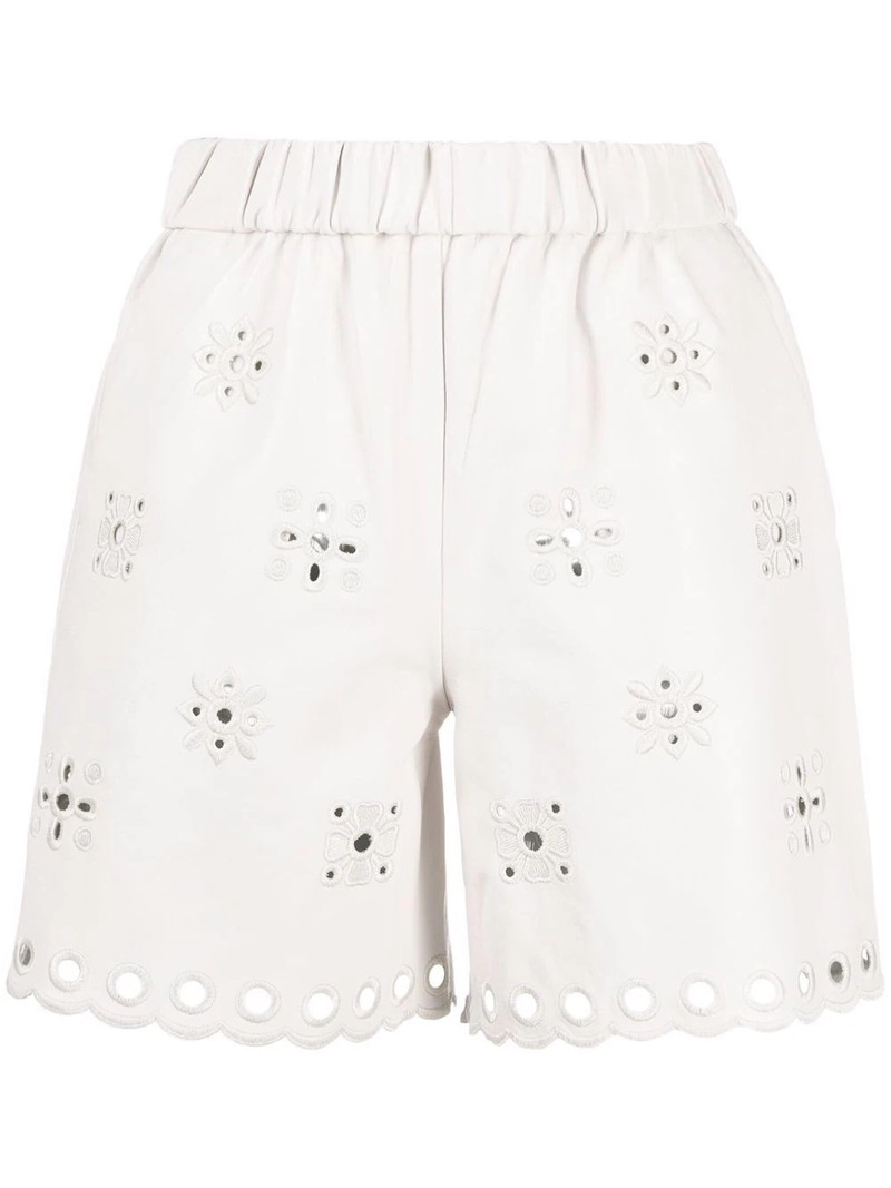 broderie lambskin shorts 1