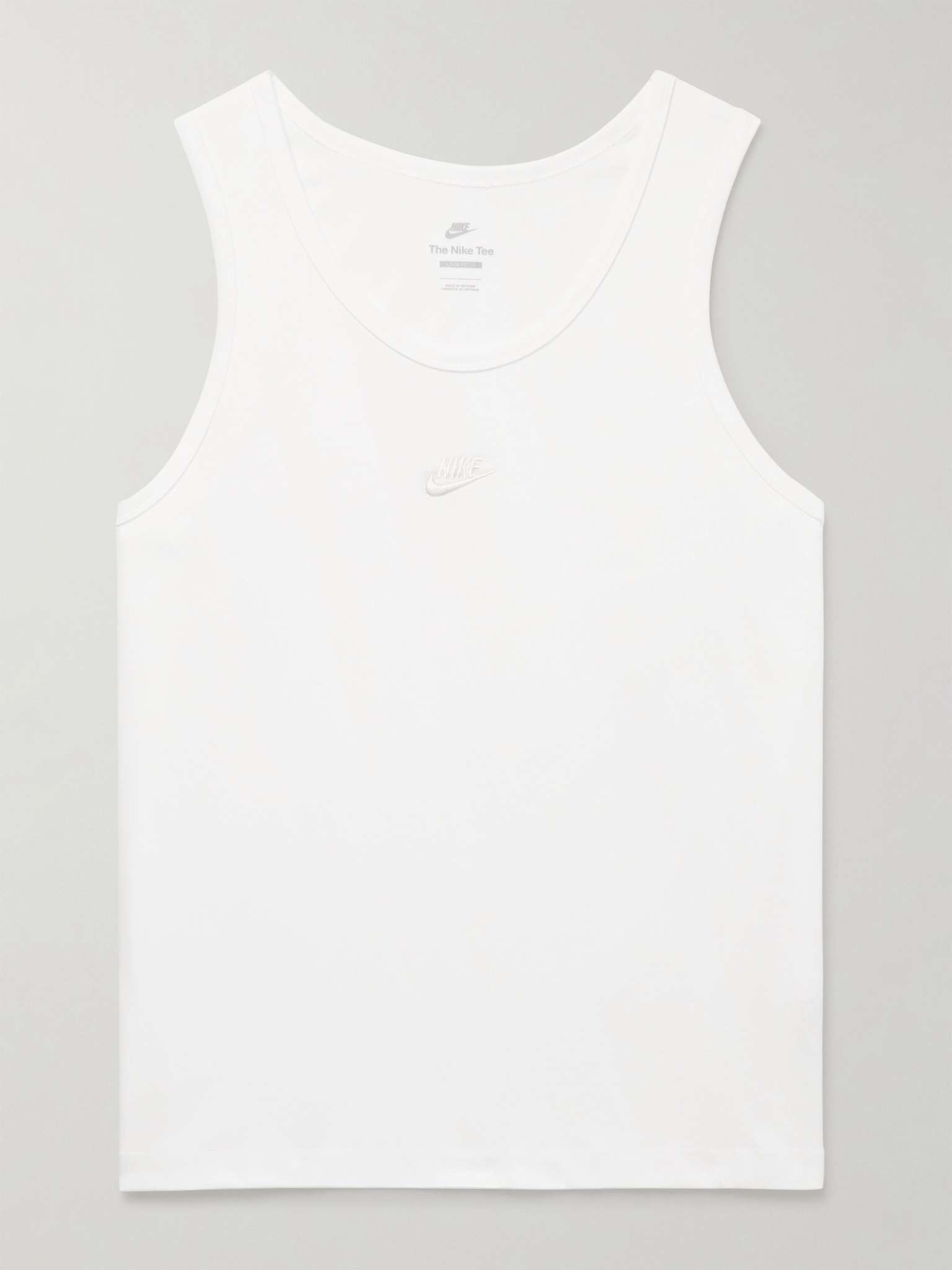 Premium Essentials Logo-Embroidered Cotton-Jersey Tank Top - 1