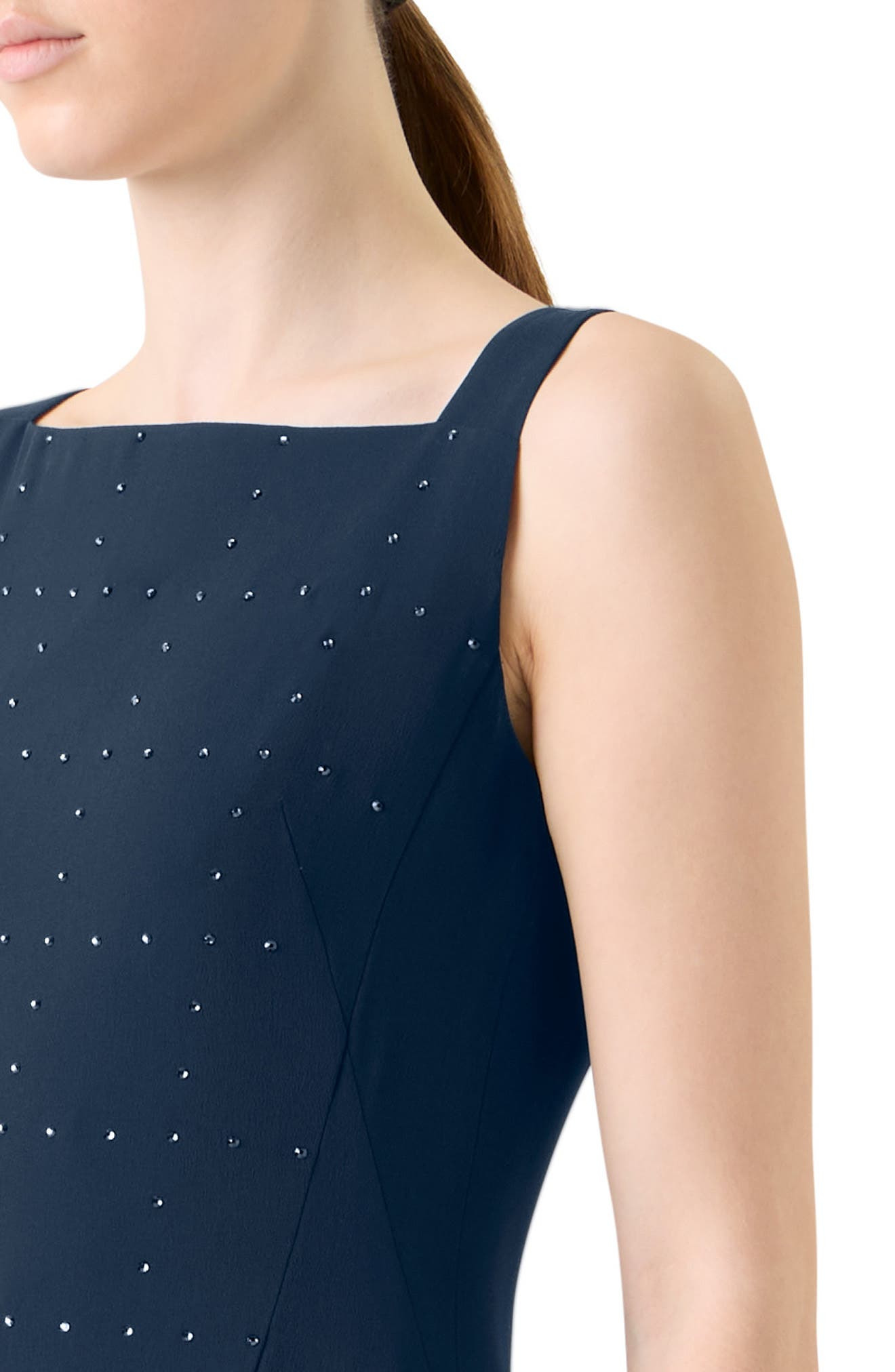 Akris Stud Embellished Silk Gown in Navy at Nordstrom - 4