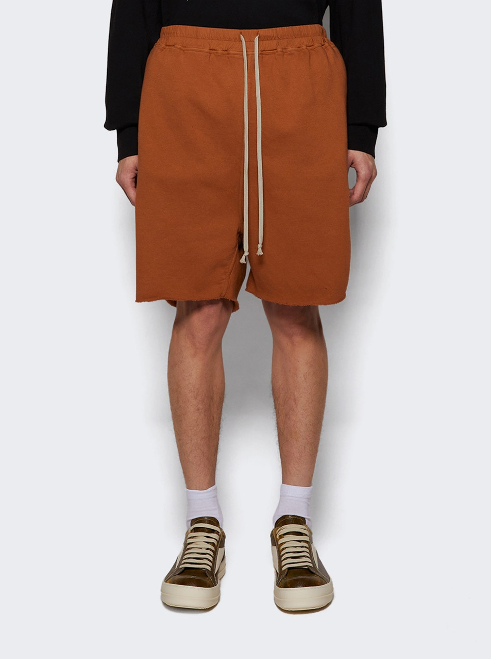 Long Boxers Butt Zip Shorts Orange - 2
