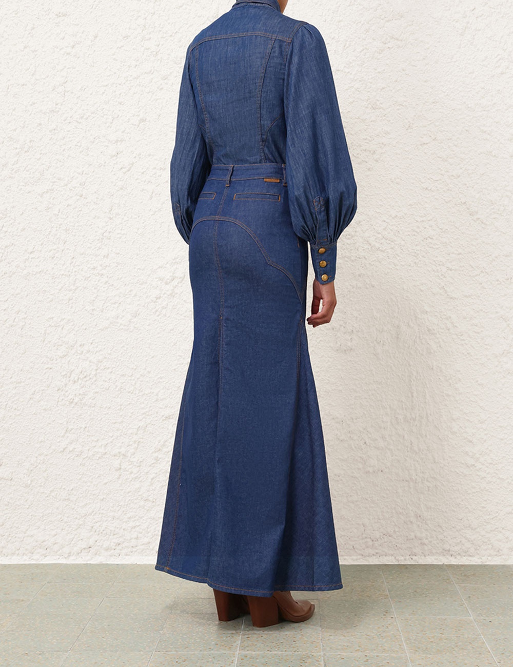 DENIM MAXI SKIRT - 4