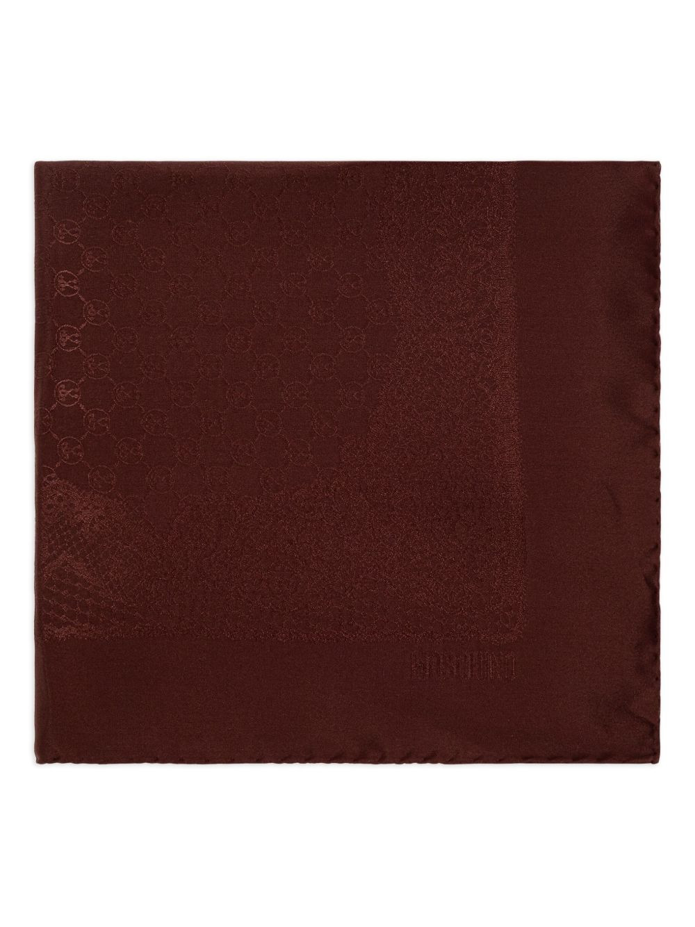 monogram-pattern silk scarf - 1