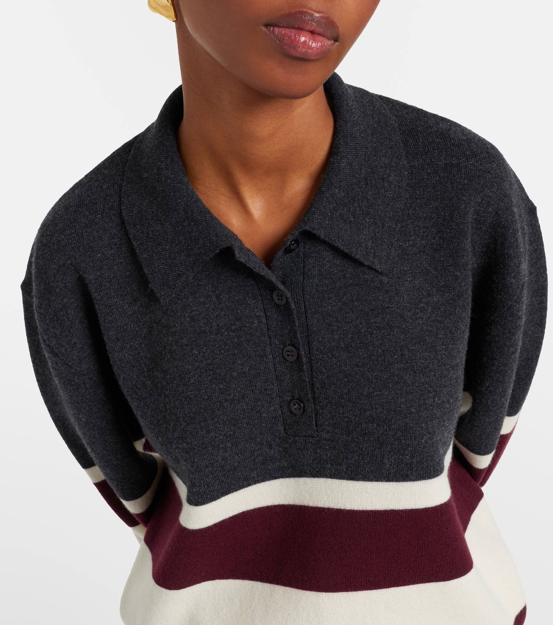 Wool and cashmere polo sweater - 4