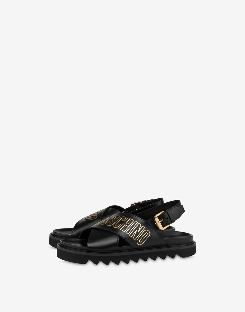 CALFSKIN CROSSOVER SANDALS 1