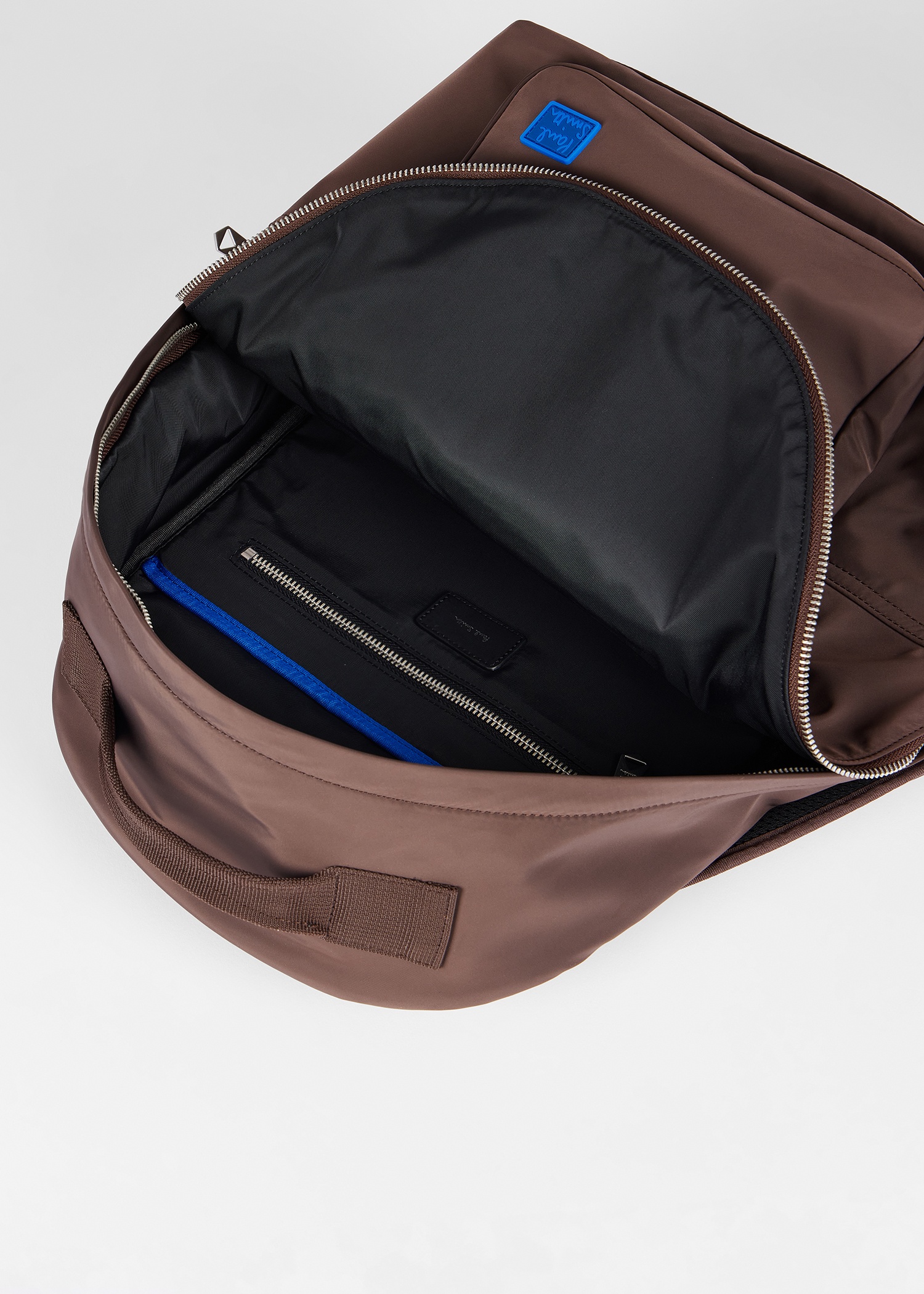 Brown Recycled Polyester Zip-Top Backpack - 5