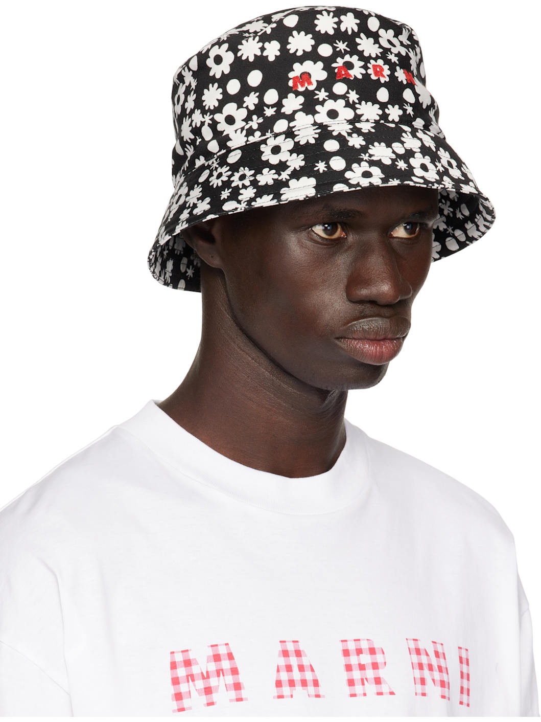 Black & White Pop Fields Bucket Hat - 2