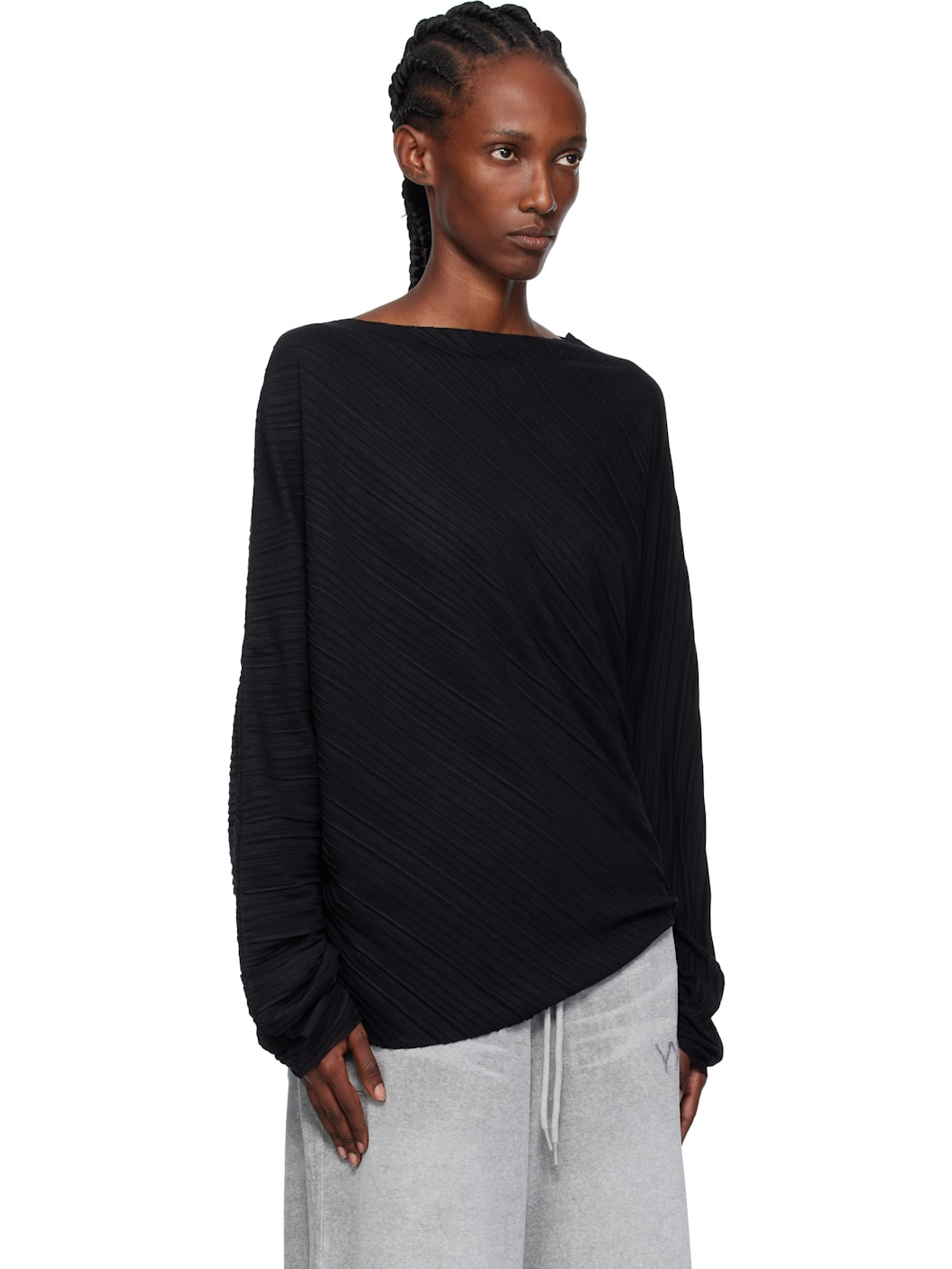 Black Pleats Top - 2