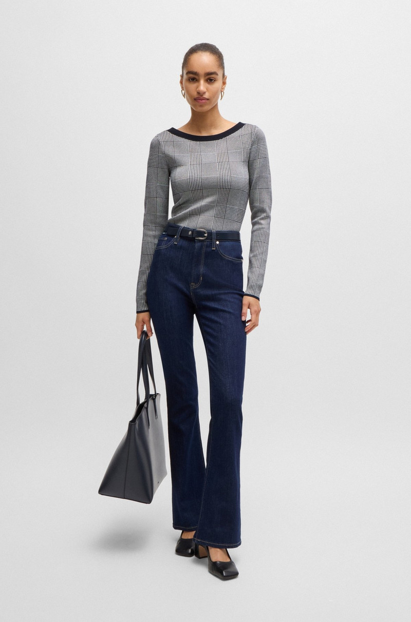 BOSS WIDE-NECK SWEATER IN STRETCH JACQUARD outlook
