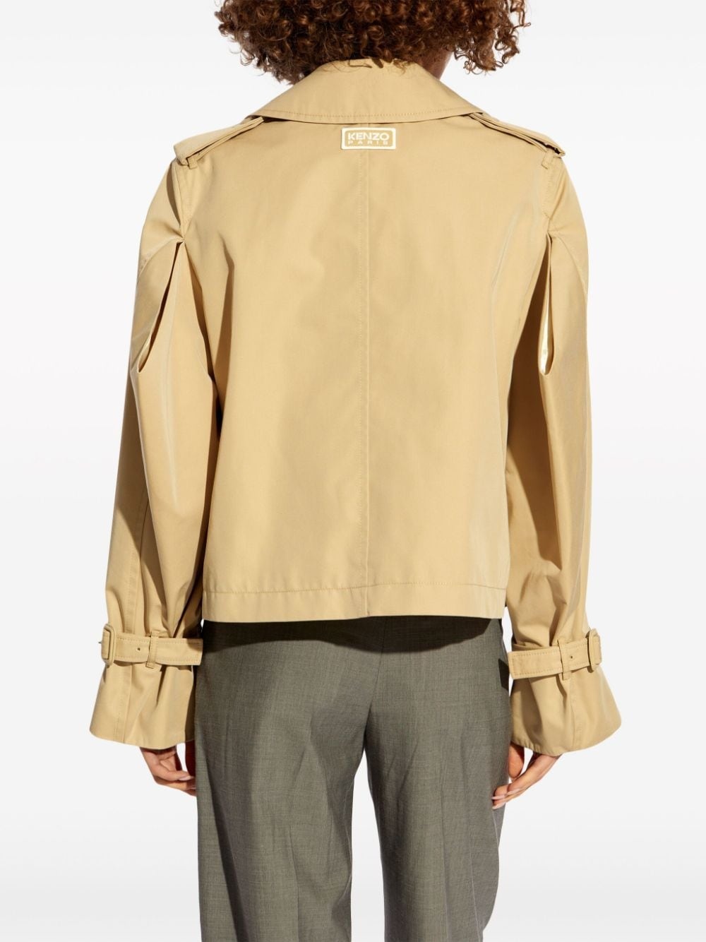 double-breasted flared-sleeve jacket - 4