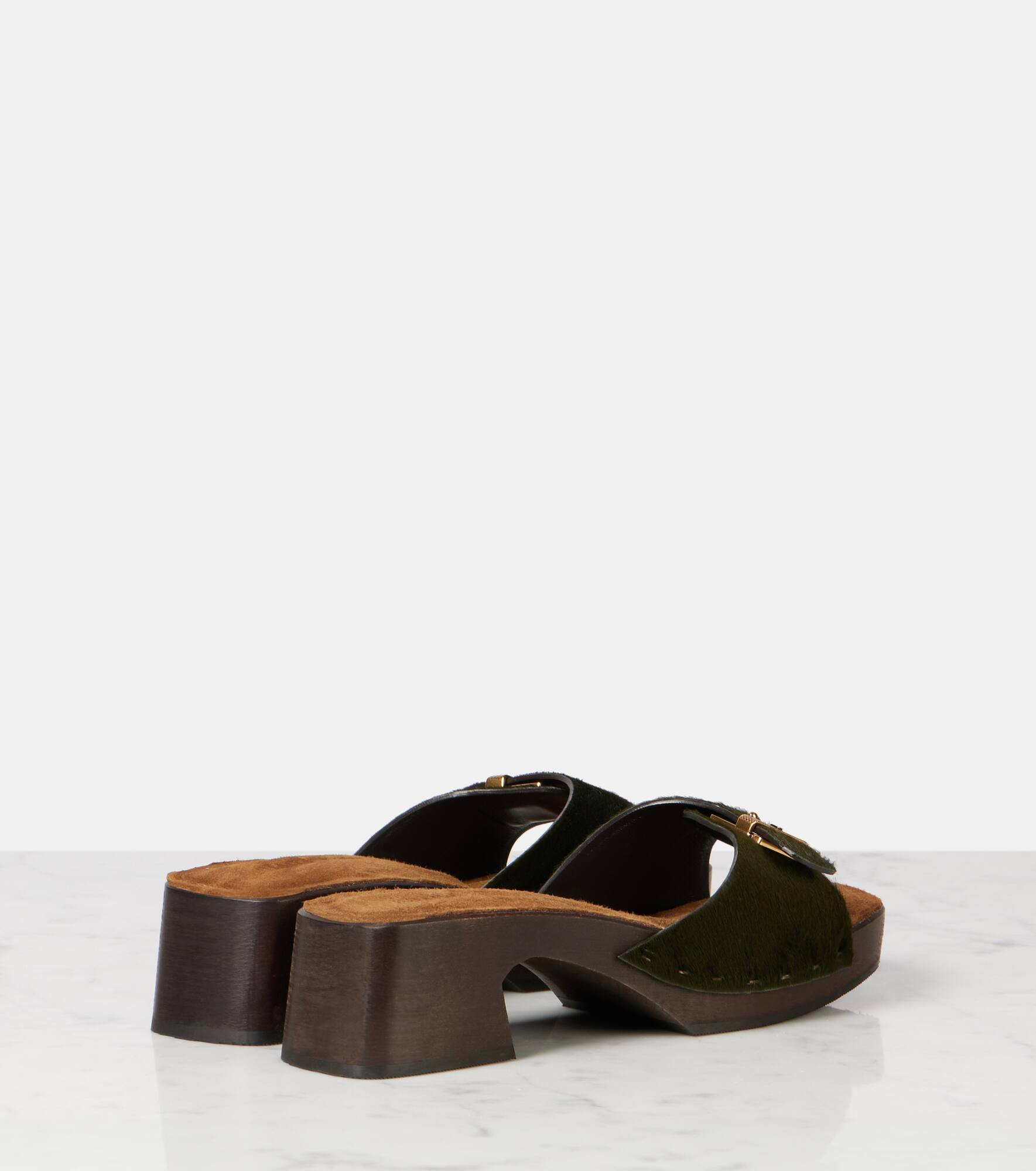 Britt 25 calf hair clogs - 2