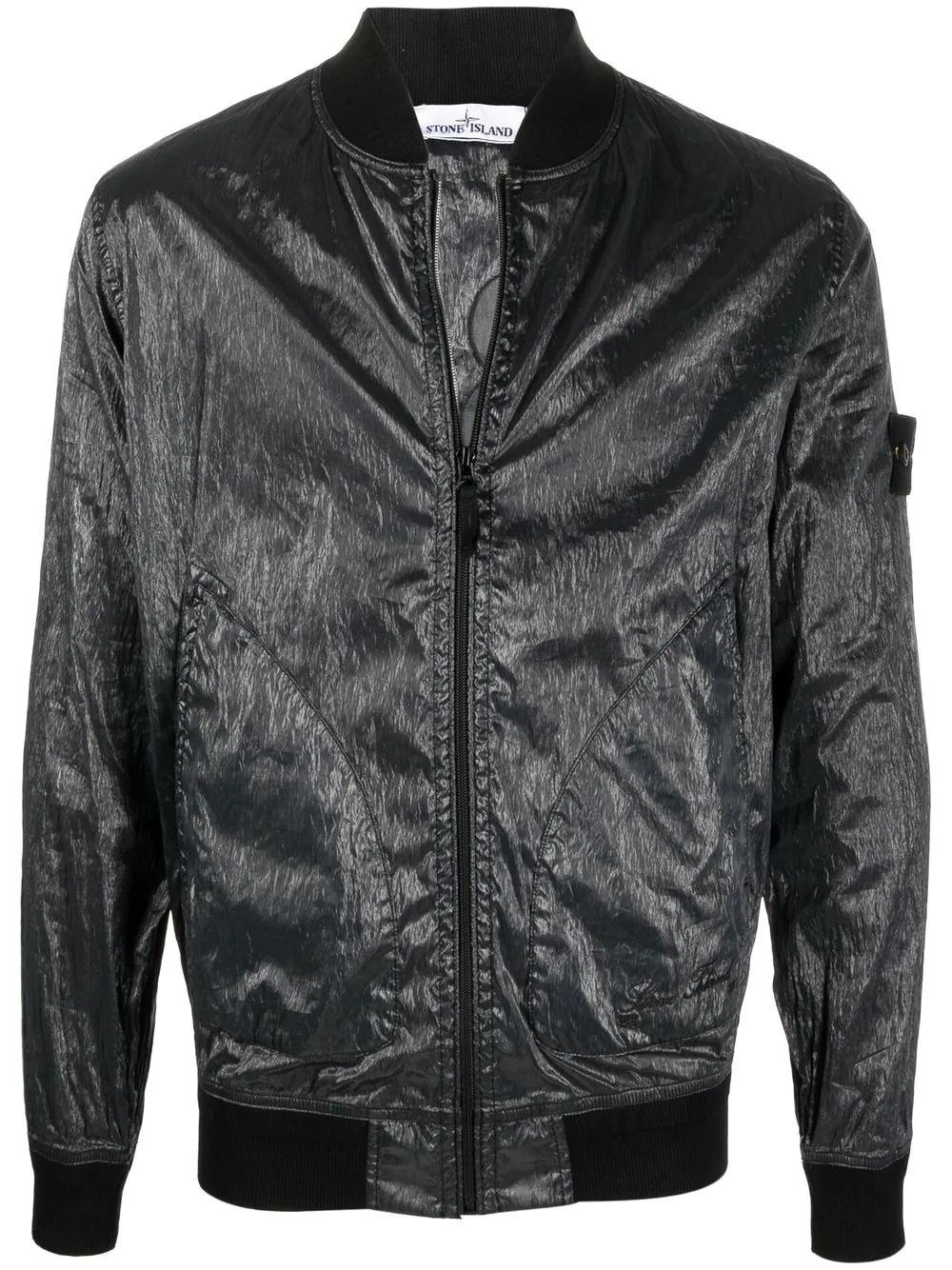 loog-patch bomber jacket - 1