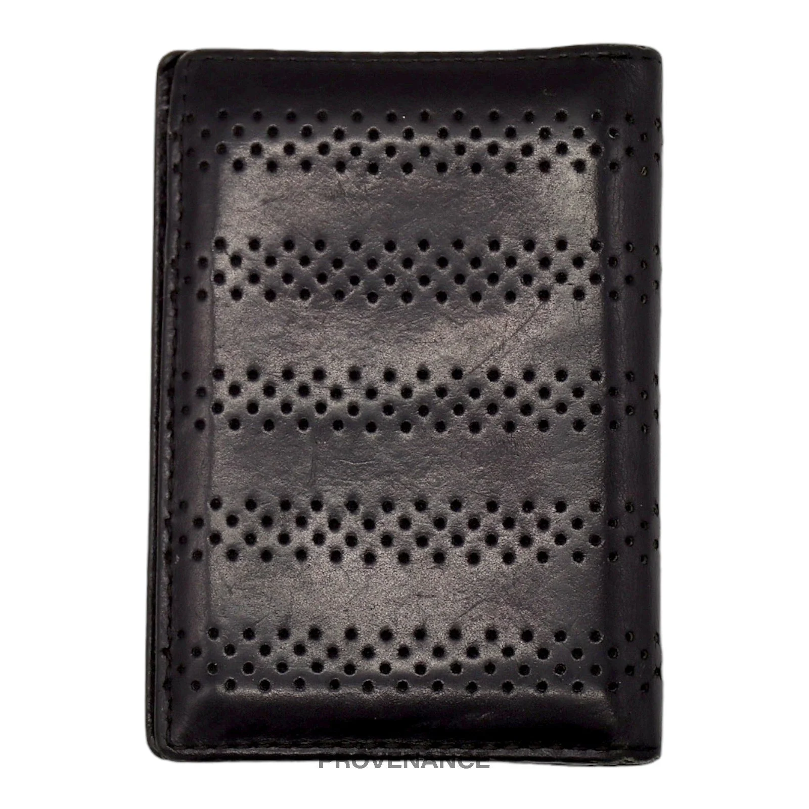 Dior Pocket Organizer Wallet - Perforated Black Leather - 1