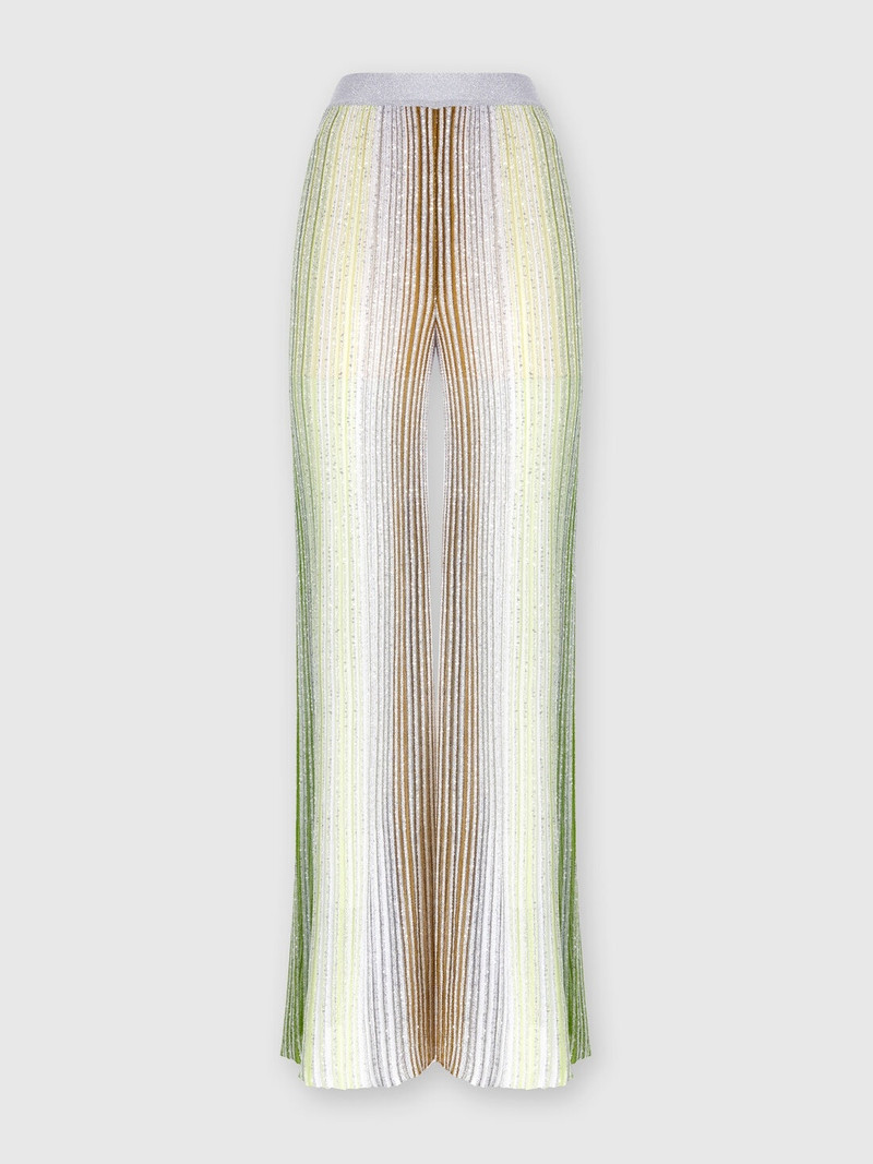Partialized striped palazzo trousers with sequins 1
