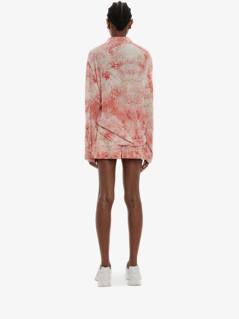 Sea Coral Pyjama Shorts in Coral - 4