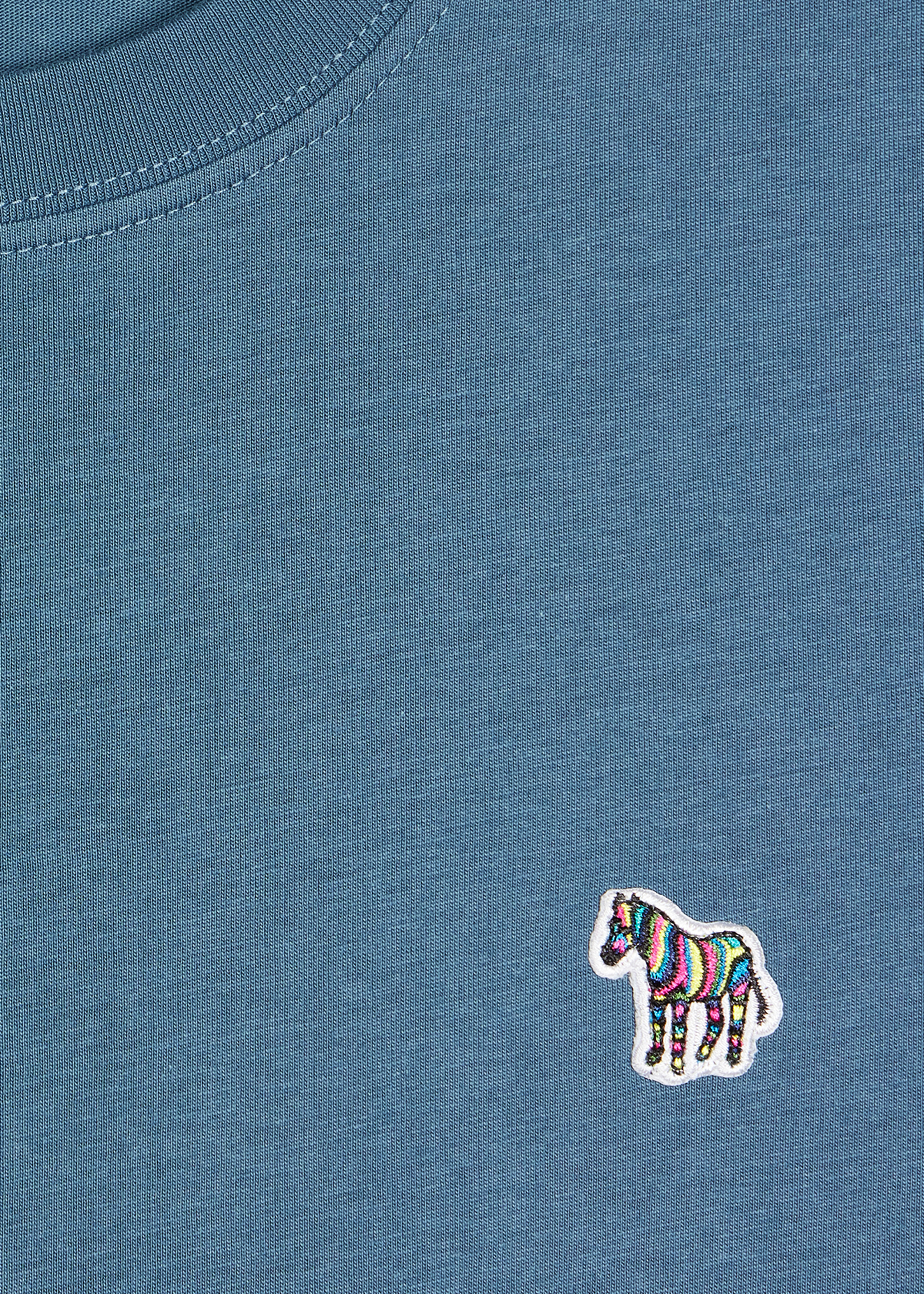 Slate Blue Organic Cotton Zebra Logo T-Shirt - 2