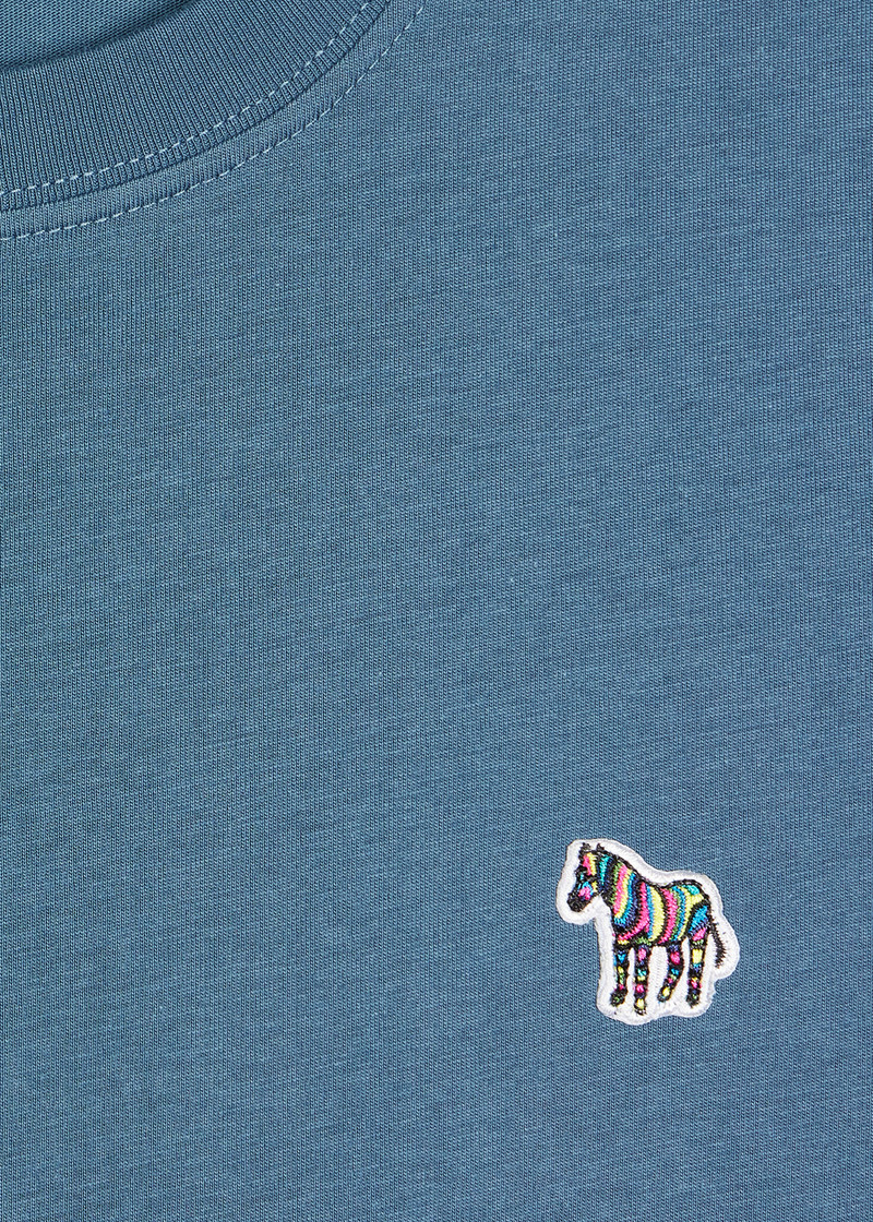 Paul Smith Slate Blue Organic Cotton Zebra Logo T-Shirt outlook