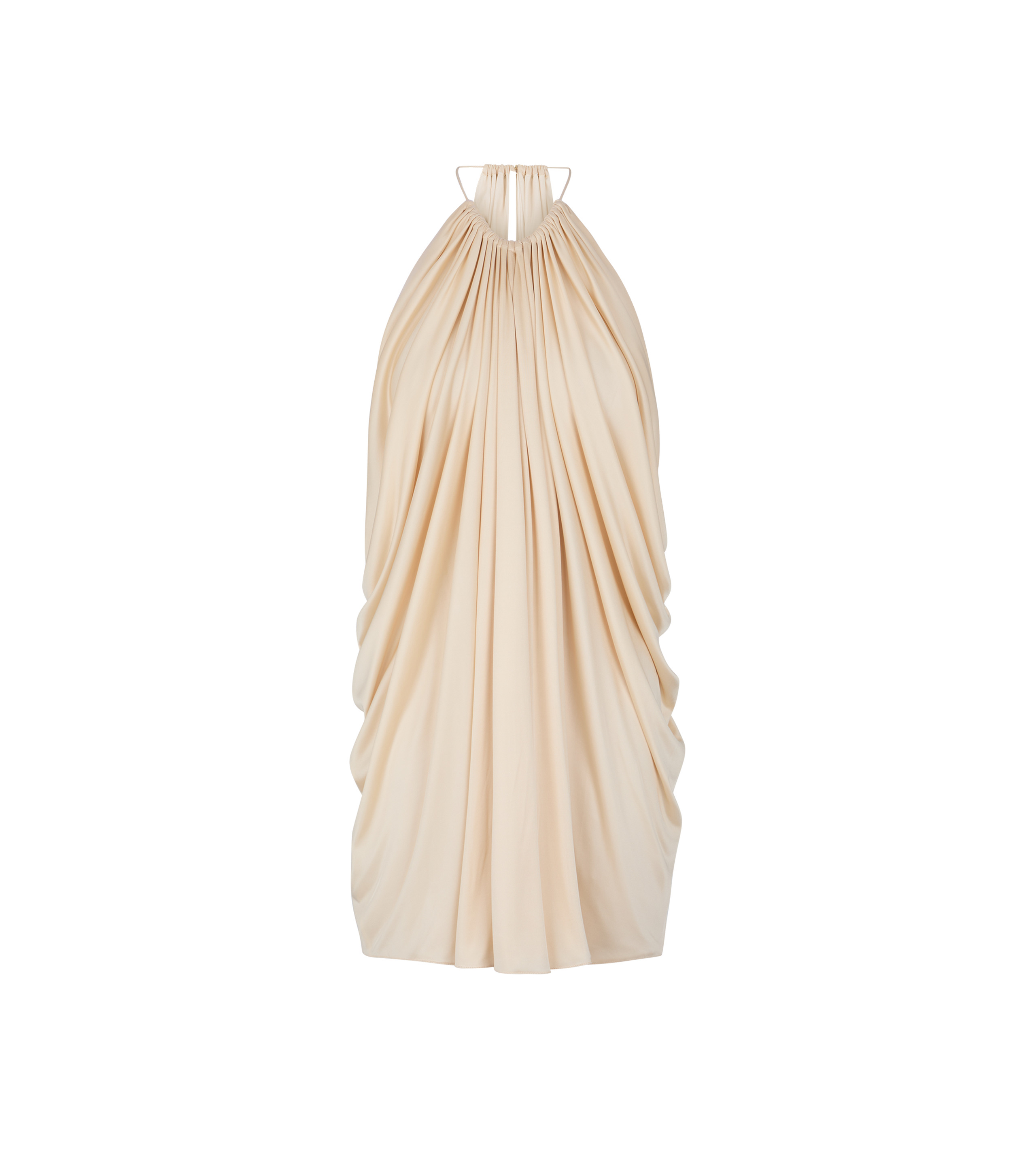 LIGHT LUSTROUS JERSEY HALTERNECK COCKTAIL DRESS - 1