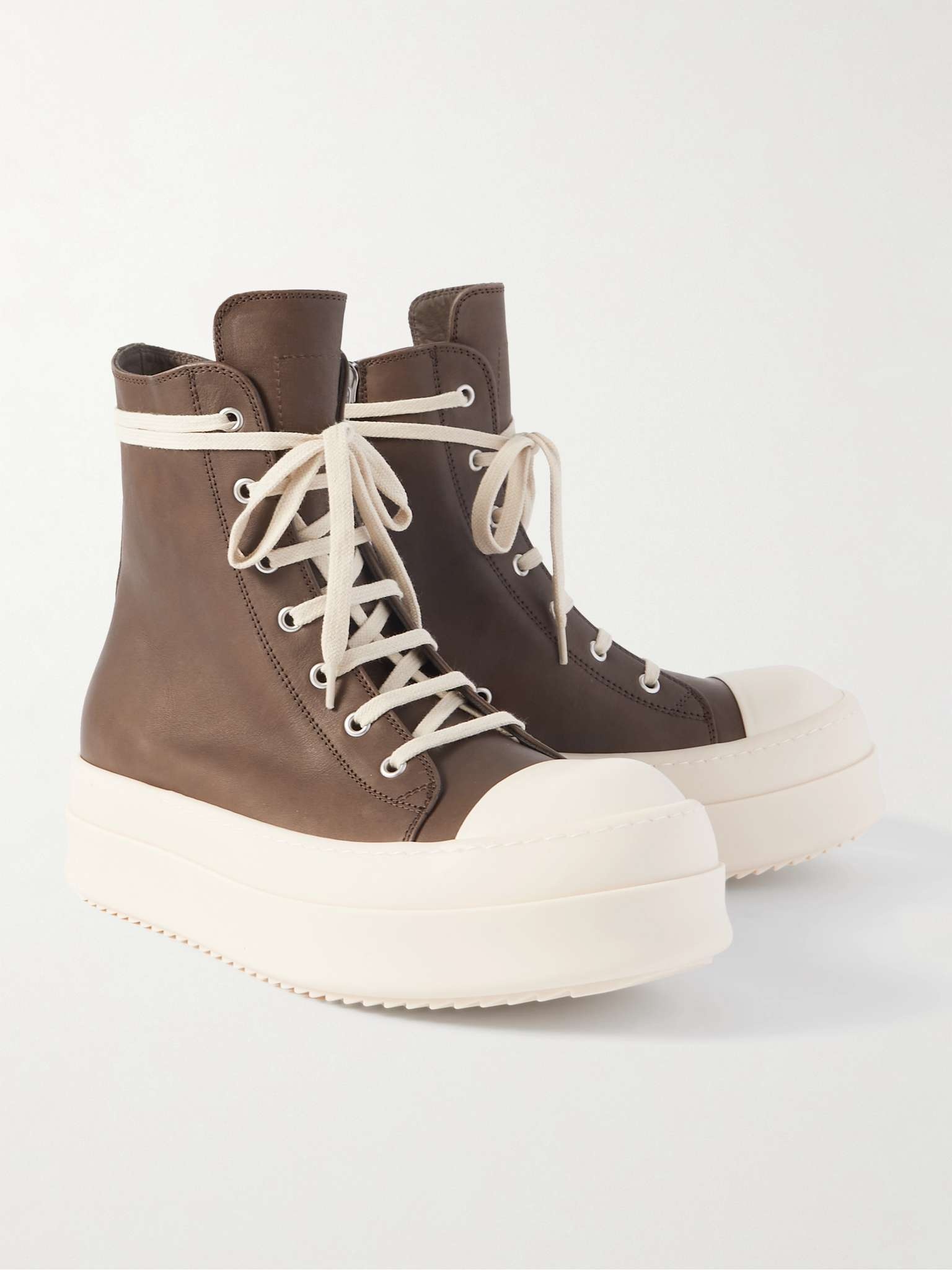 Leather High-Top Sneakers - 4