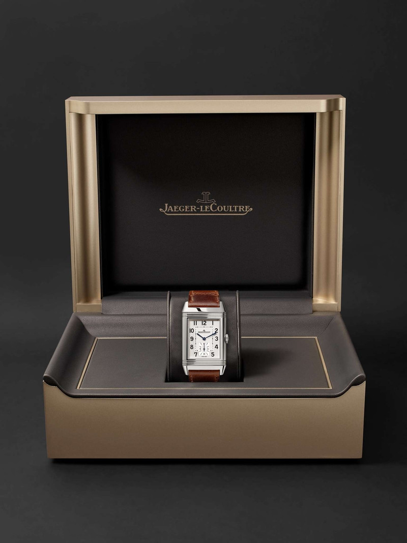 Reverso Classic Large 27mm Stainless Steel and Leather Watch 8