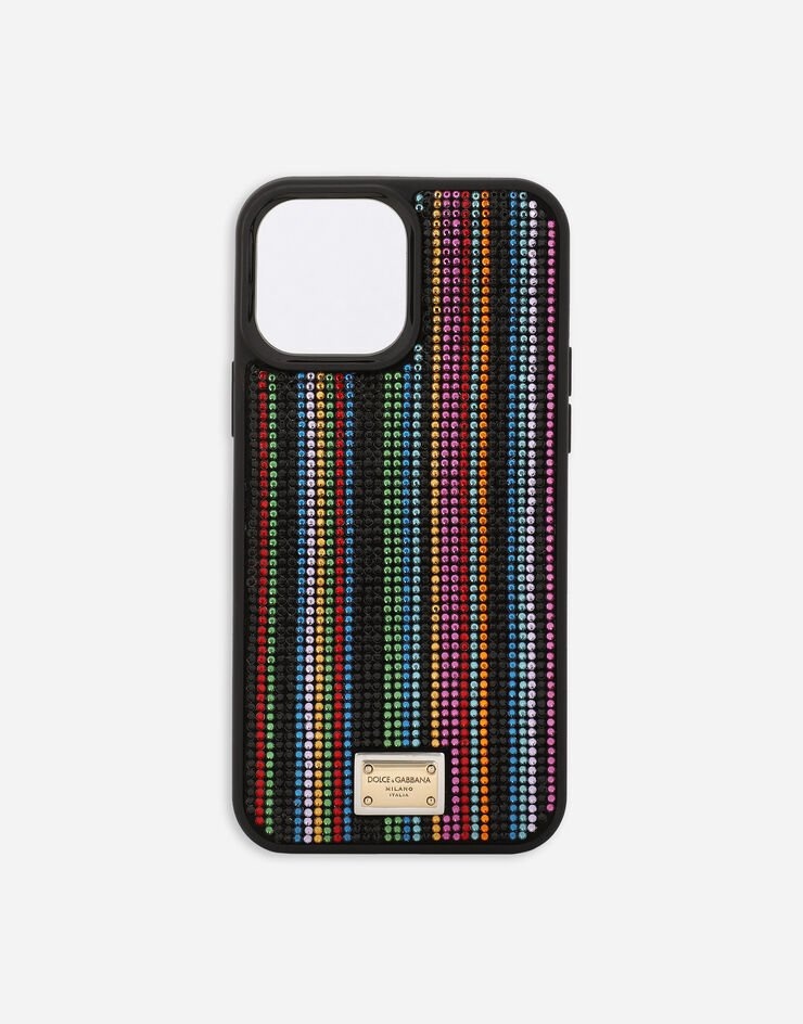 iPhone 13 Pro Max cover with striped fusible rhinestone embellishment 1