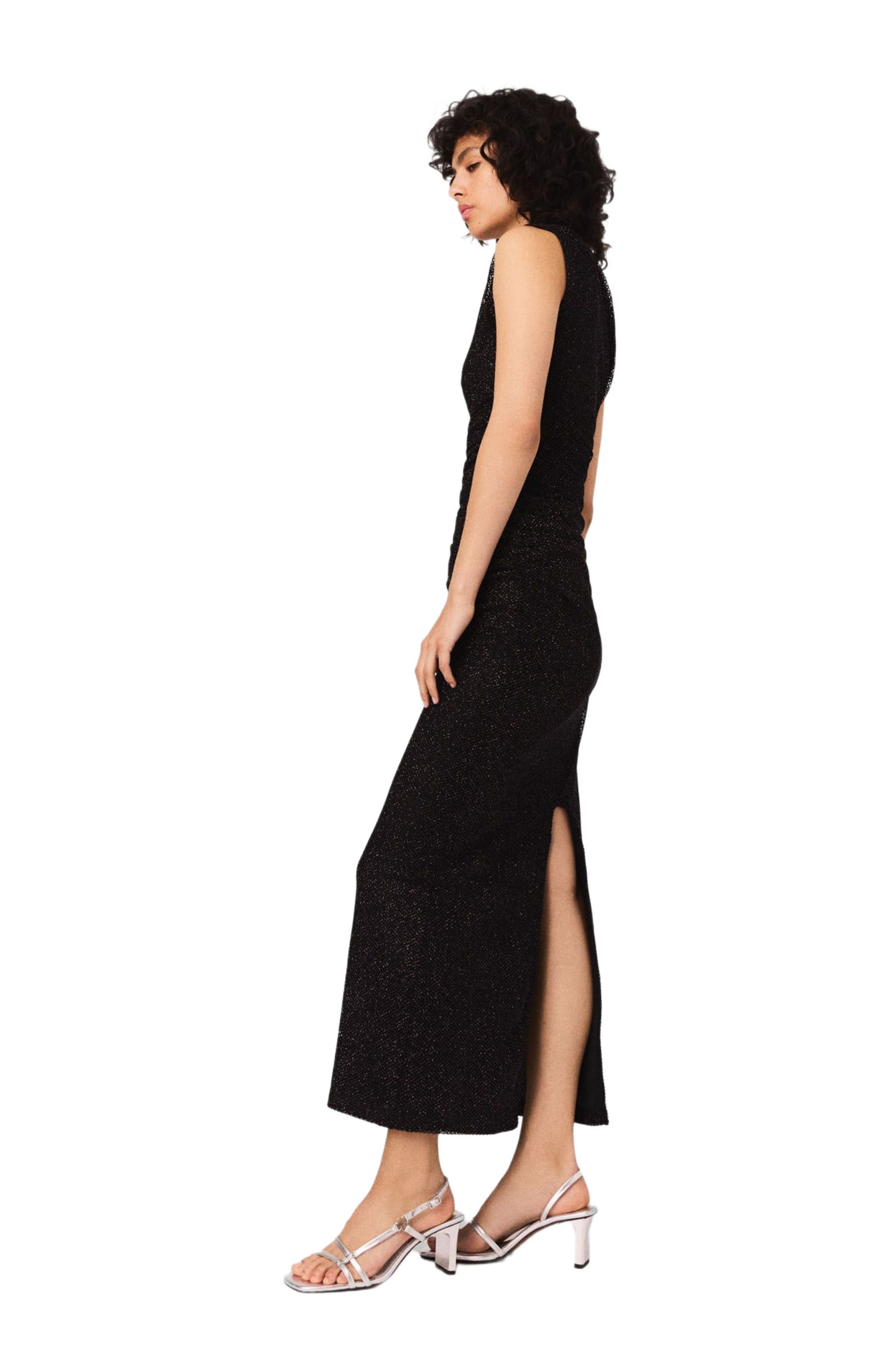 maje Asymmetric rhinestone knit dress in Black at Nordstrom - 2