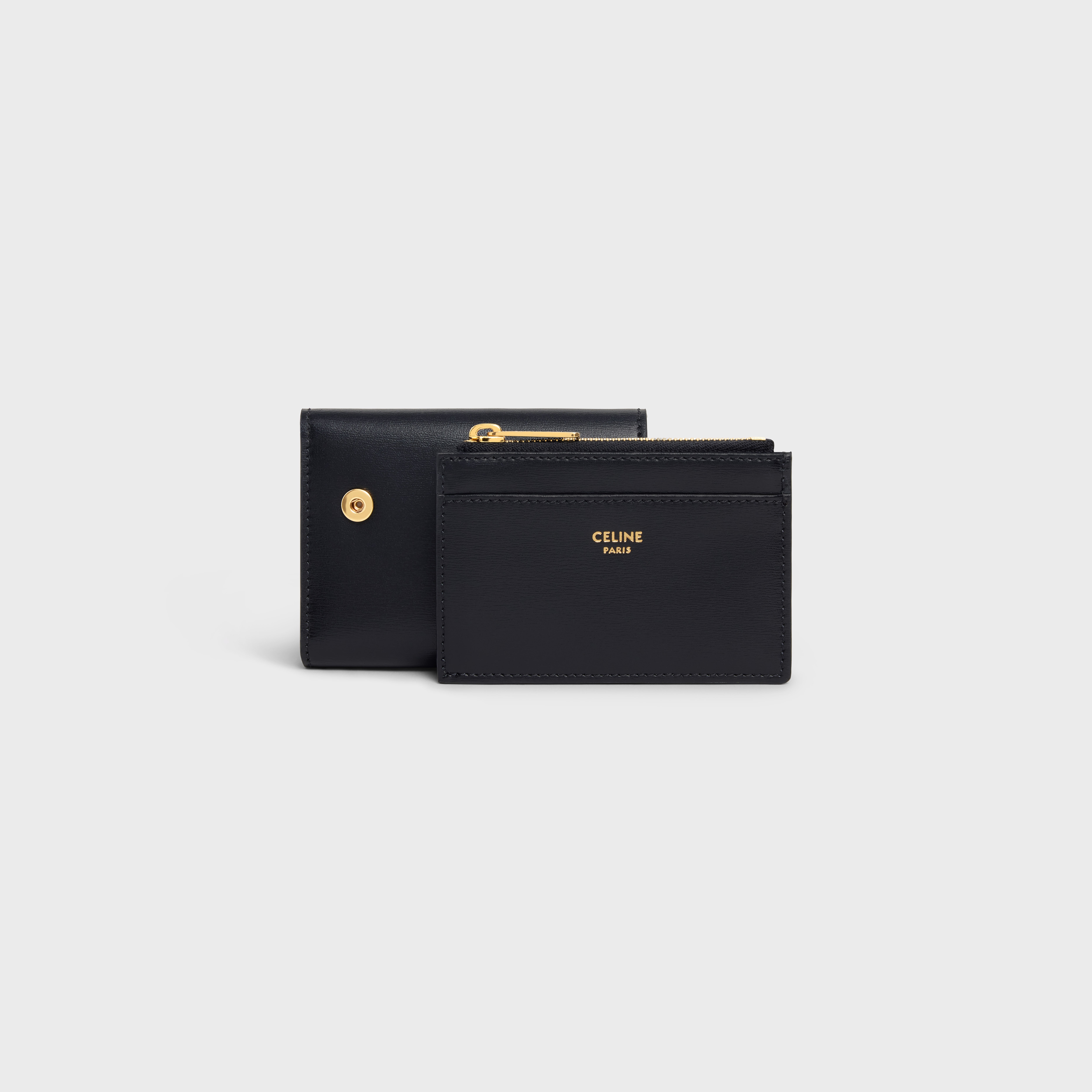 CELINE COMPACT WALLET WITH COIN TRIOMPHE in Shiny calfskin