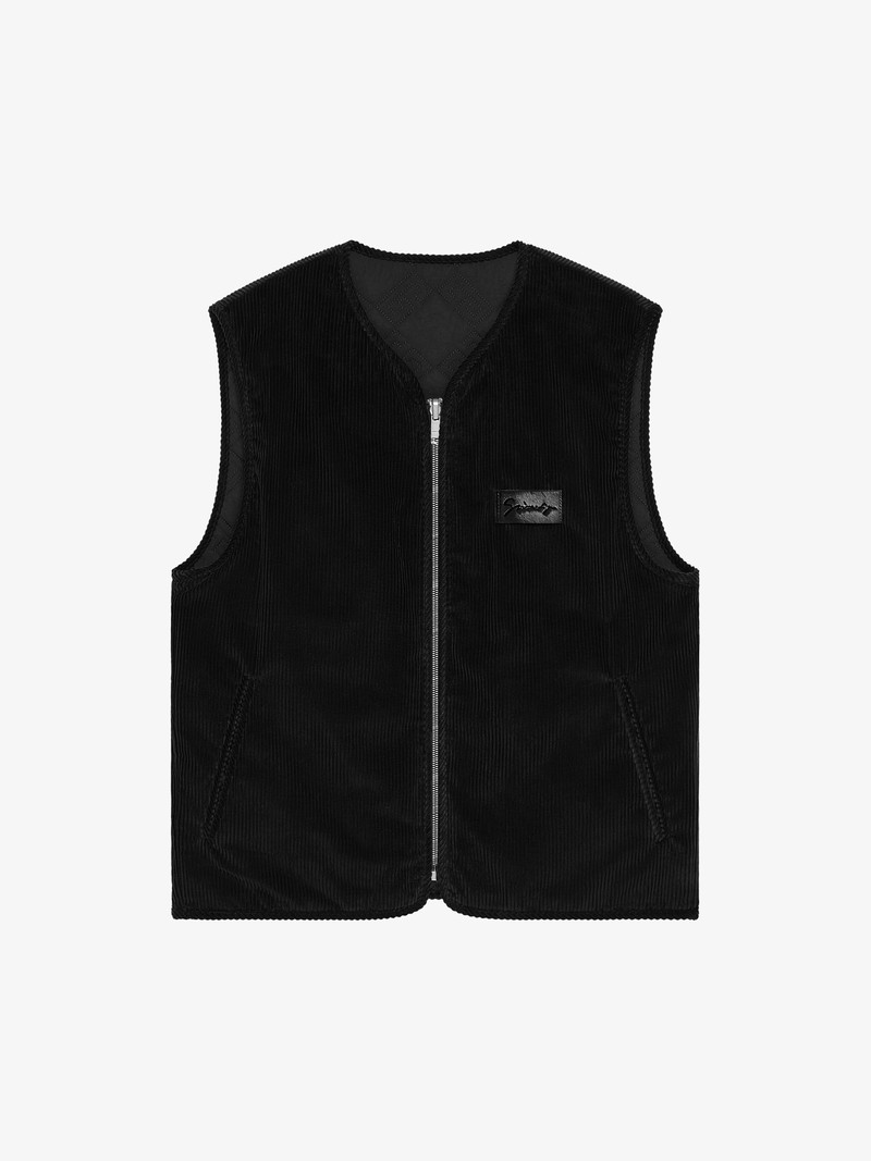 REVERSIBLE WAISTCOAT IN MIXED FABRICS WITH MONOGRAM 72 1