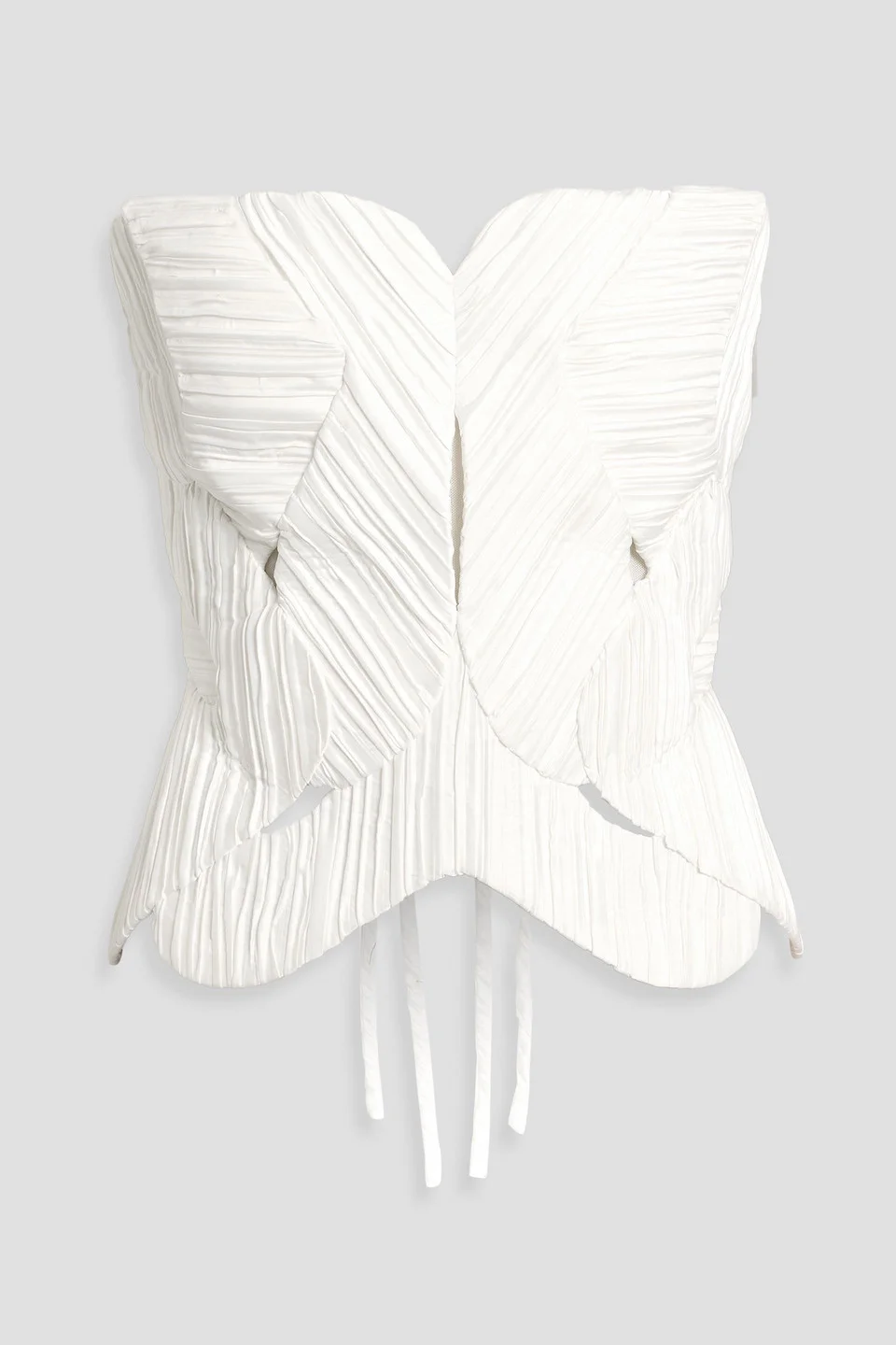 Gami strapless plissé-woven bustier top - 1