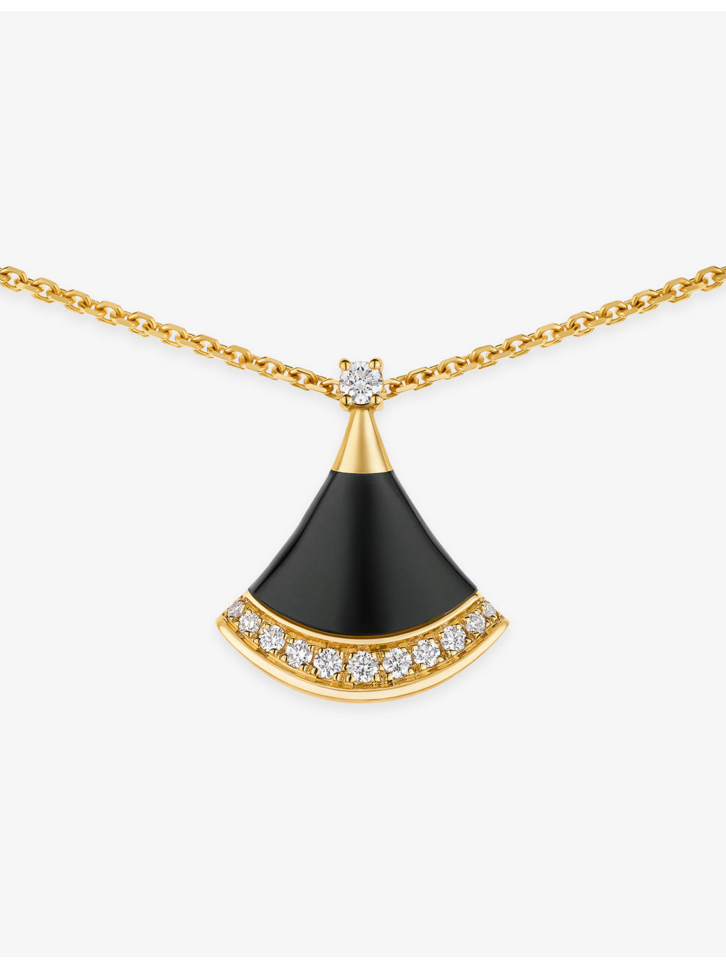 Divas' Dream 18ct Yellow-Gold, Black Onyx and 0.10ct Brilliant-Cut Diamond Necklace - 3