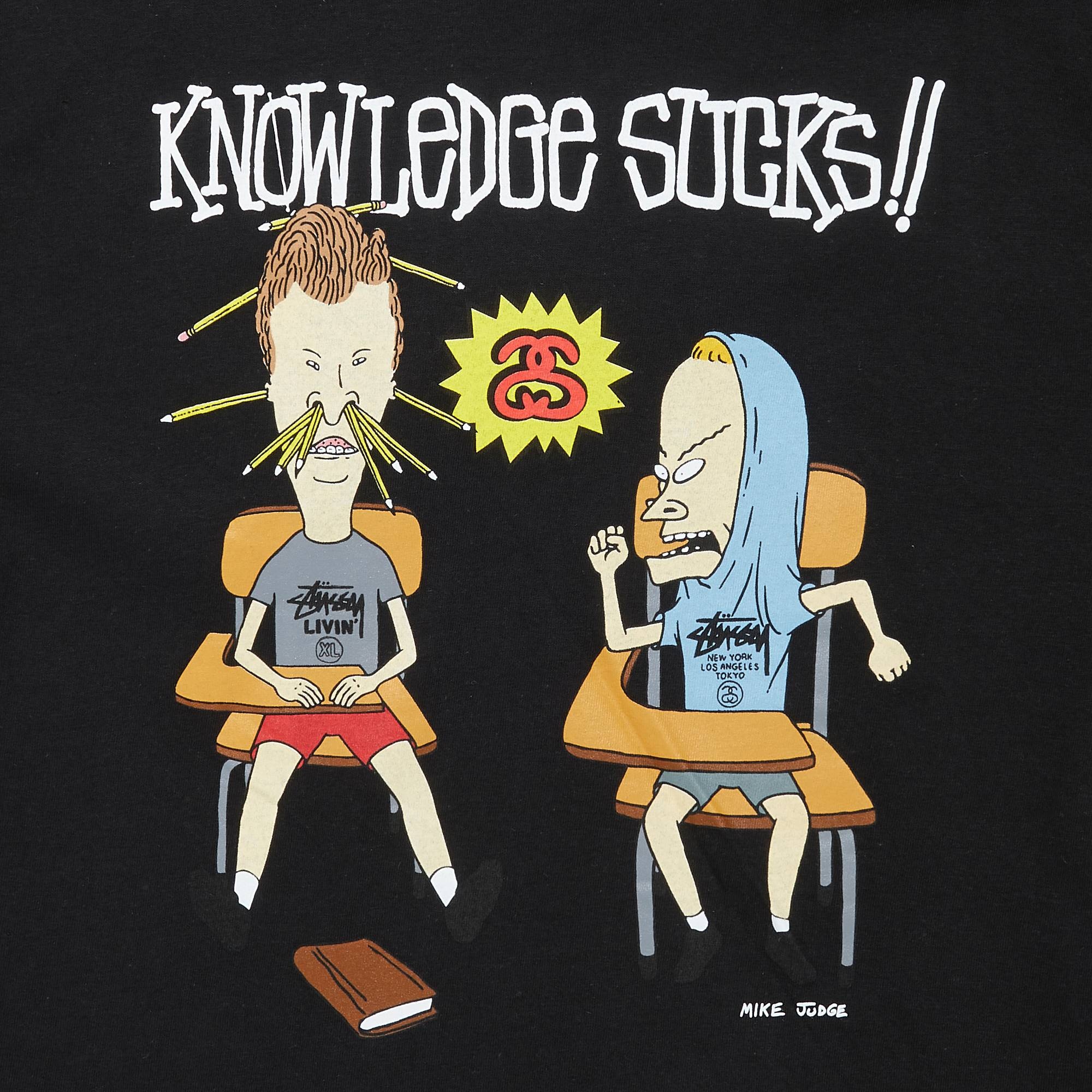 Stussy Mtv Beavis And Butthead Knowledge Sucks Tee 'Black'