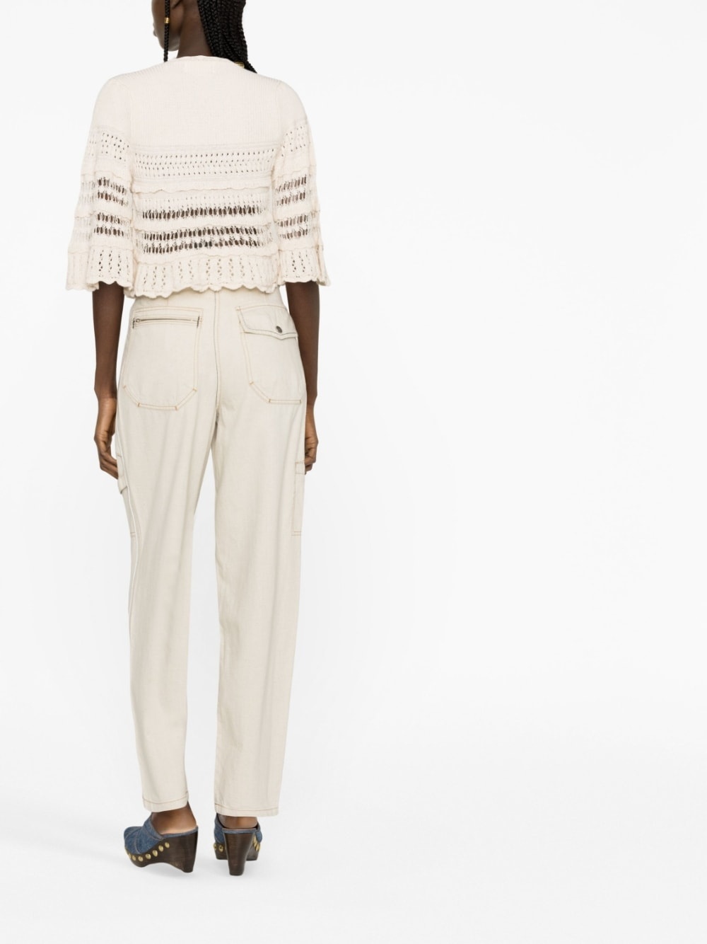 zip-pocket tapered trousers - 3