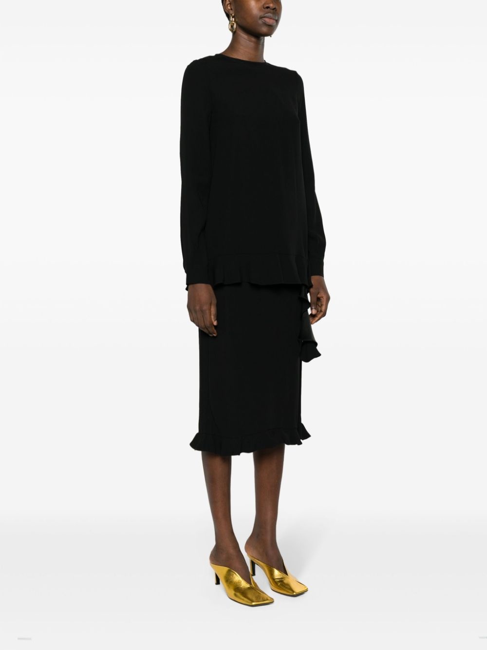 ruffled crepe blouse - 3