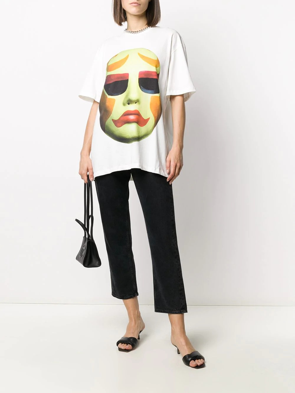 mask graphic print T-shirt - 3