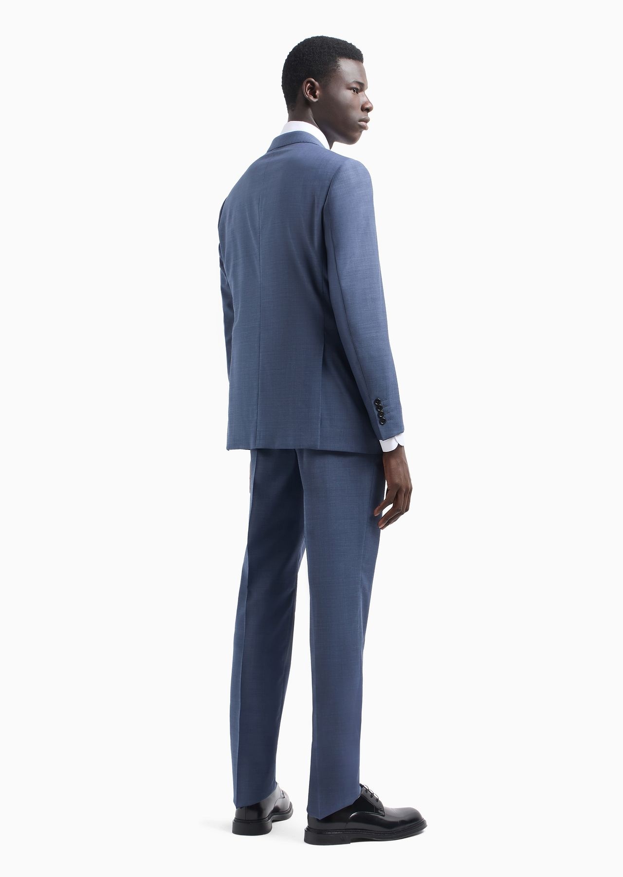 Single-breasted, comfort-fit suit in fil-à-fil virgin-wool canvas - 3