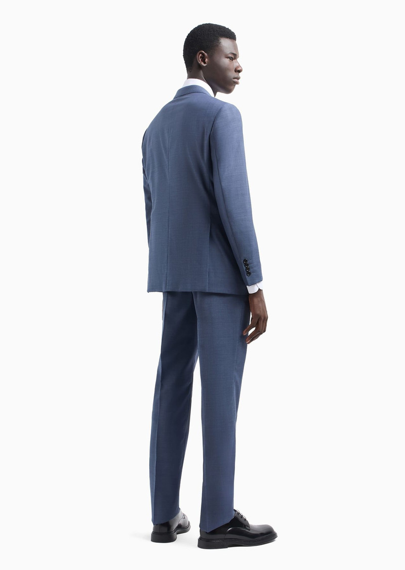 Single-breasted, comfort-fit suit in fil-à-fil virgin-wool canvas 3