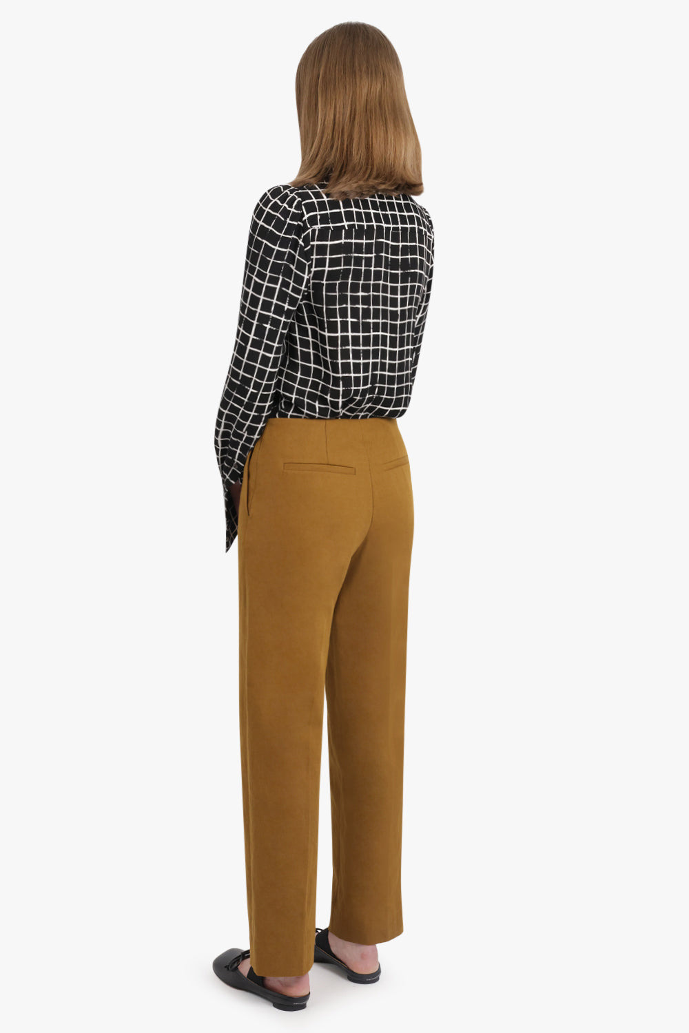 CELINDRA CHECK PRINT L/S SHOULDER DETAIL SHIRT | BLACK/WHITE - 6