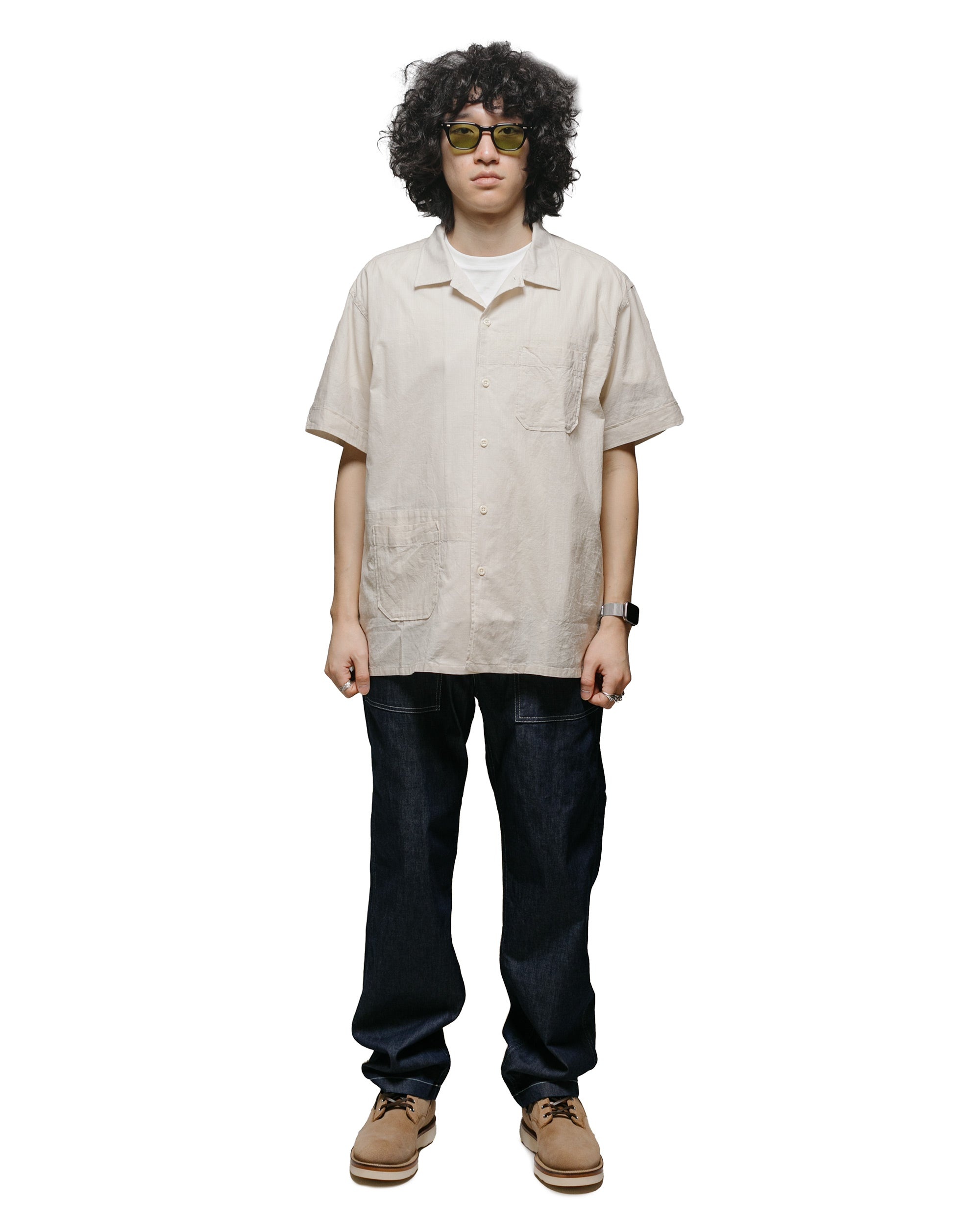 Camp Shirt Beige Cotton Handkerchief - 4