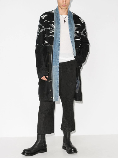 Greg Lauren 50/50 Artist panelled coat outlook