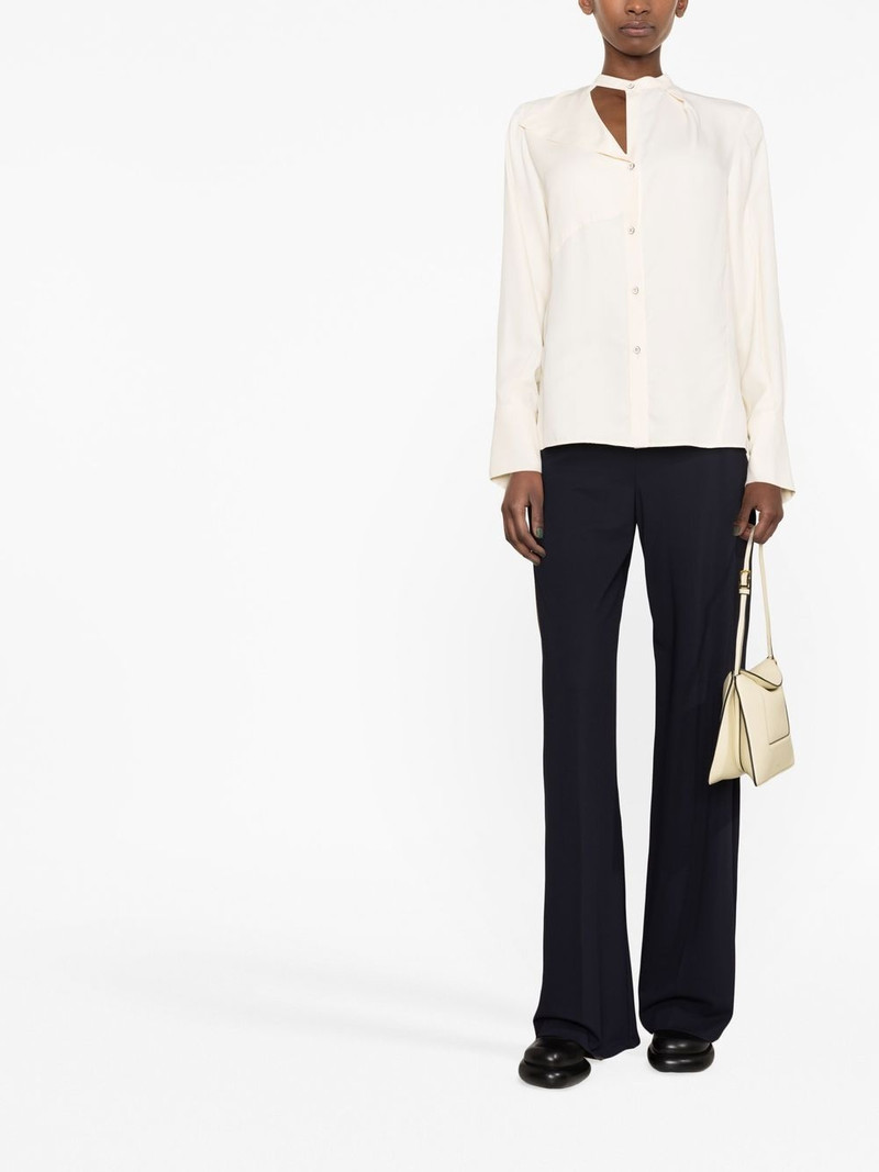Jil Sander asymmetric-collar long-sleeved blouse outlook
