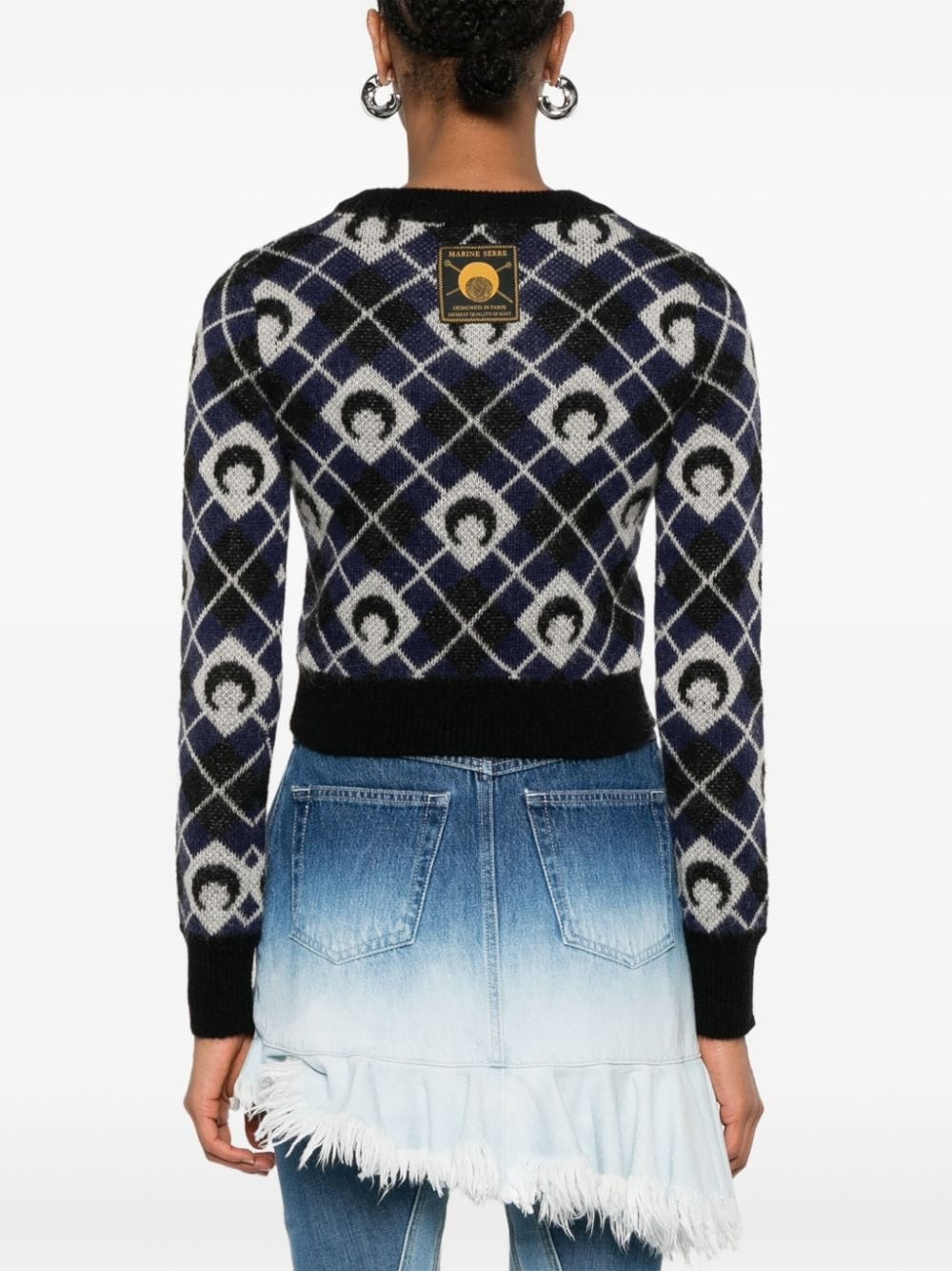 Moon argyle-knit sweater - 4