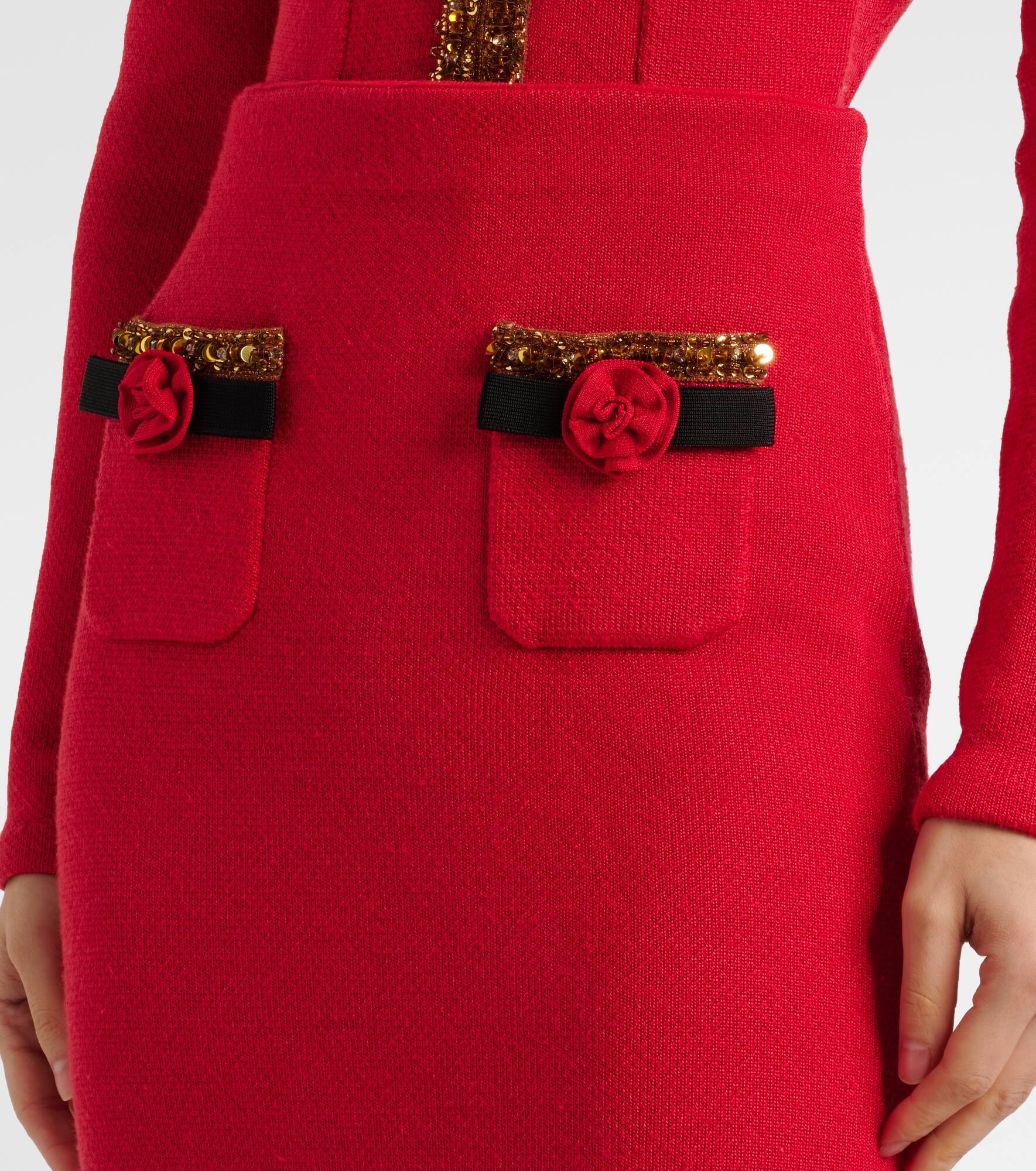 Embellished knitted midi skirt - 4